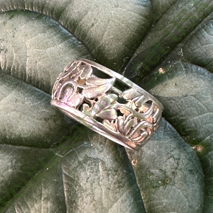 Sterling Silver Vine Band Ring for Women - Size 7, Adjustable Botanical Leaf Design Jewelry - Perfect for Weddings, Anniversaries & Nature-Inspired Fashion