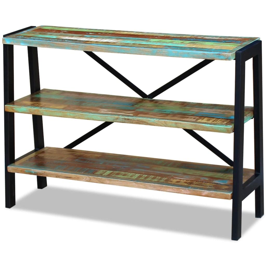 3-Tier Solid Reclaimed Wood Sideboard Cabinet - Rustic Storage Cabinet for Living Room, Dining Room, Bedroom & Kitchen - Perfect for Hallway Storage, Buffet Serving & Home Organization