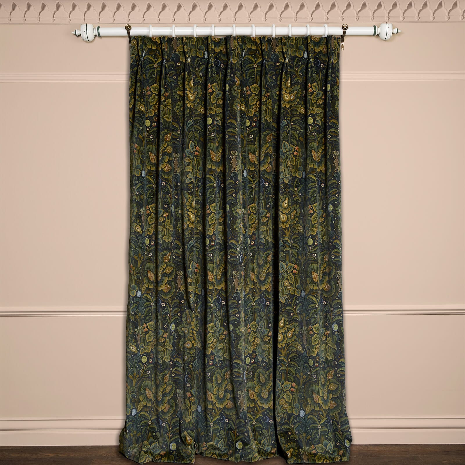MOON GARDEN Blackout Velvet Curtains for Bedroom - Midnight Blue Luxury Window Drapes for Home Theater, Nursery & Light Blocking