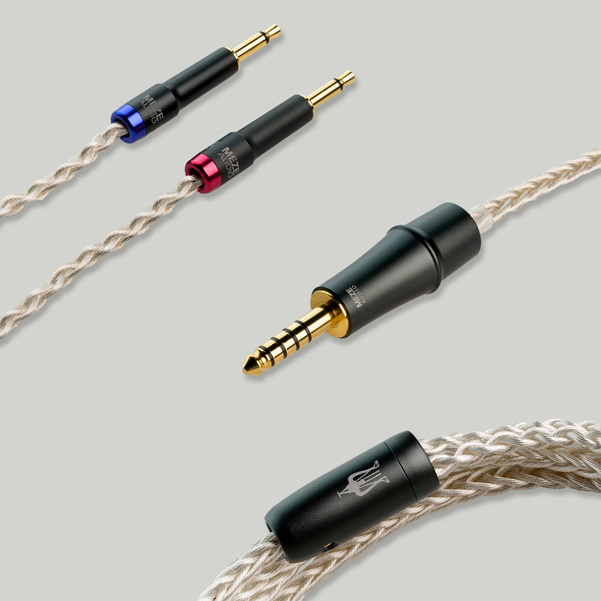 Premium Meze Mono 3.5mm Silver Plated PCUHD Audio Cable for Liric & 109 Pro Headphones - High-Quality Sound for Studio Recording & Audiophile Listening