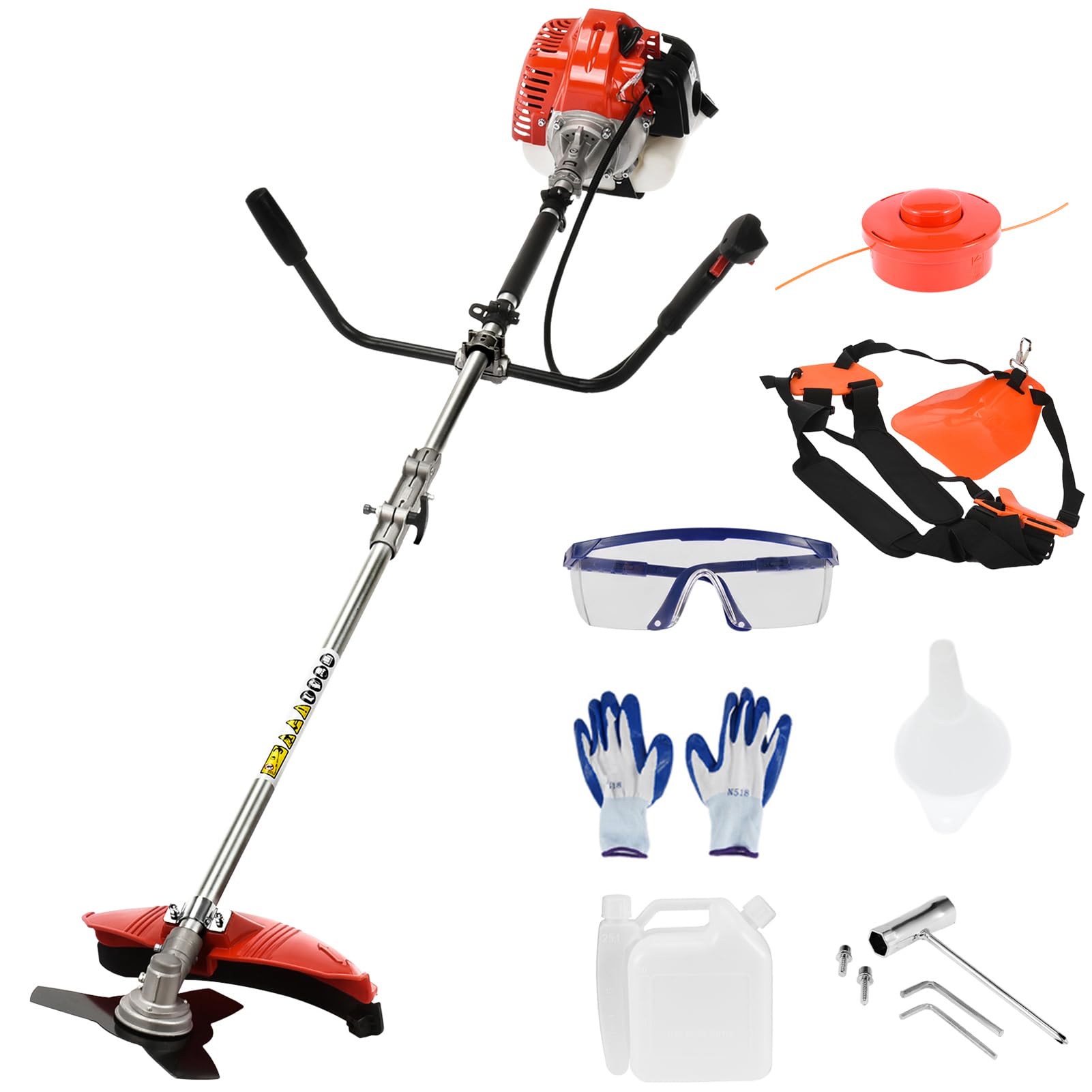 52CC 2-Cycle Gas Weed Eater - 2 in 1 Gas Powered String Trimmer & Brush Cutter | 2.2KW/8500rpm High Power | 2025 Upgraded Design for Yard, Lawn & Garden Maintenance | Perfect for Landscaping, Weed Control & Property Edging