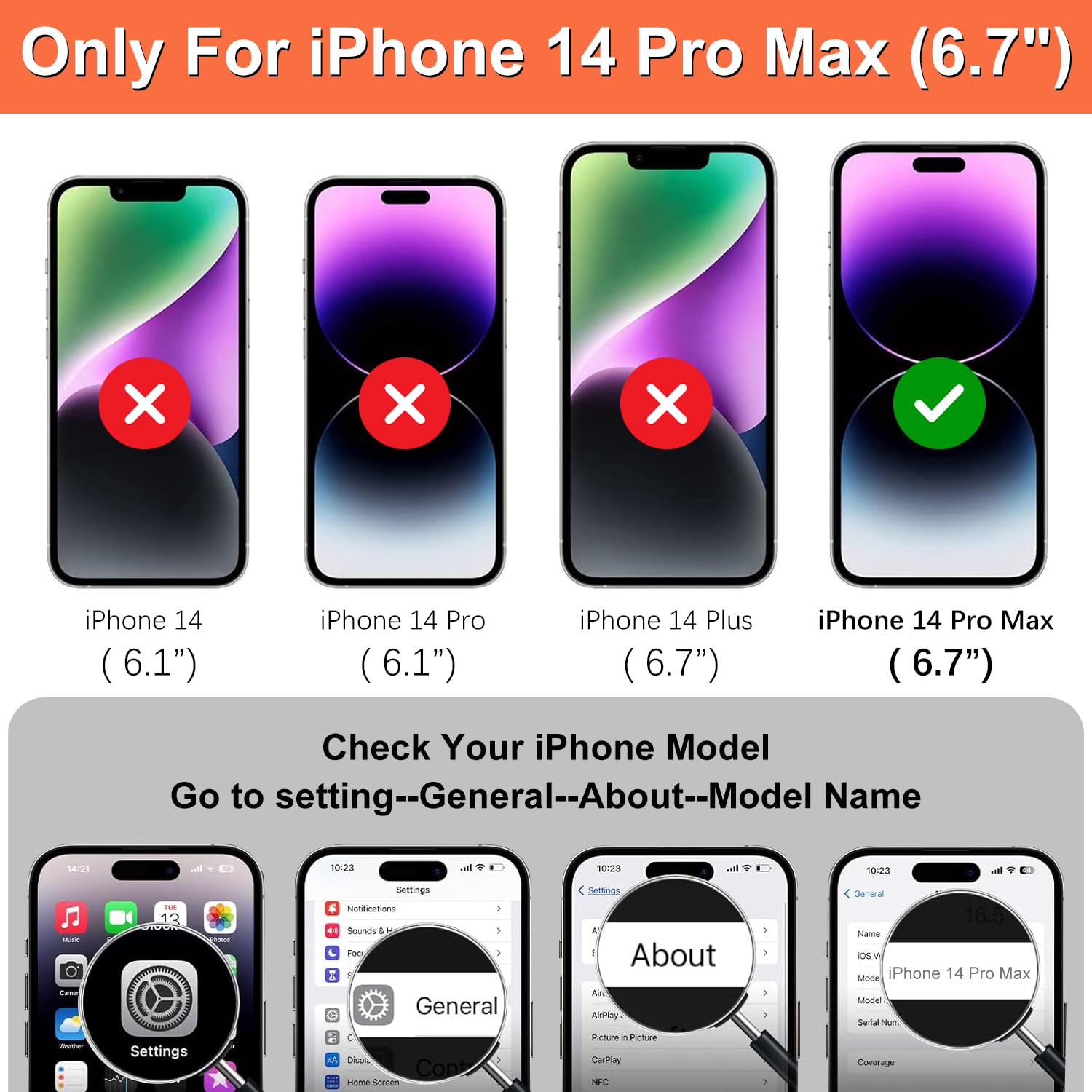 Premium RFID Blocking PU Leather Wallet Case for iPhone 14 Pro Max (6.7