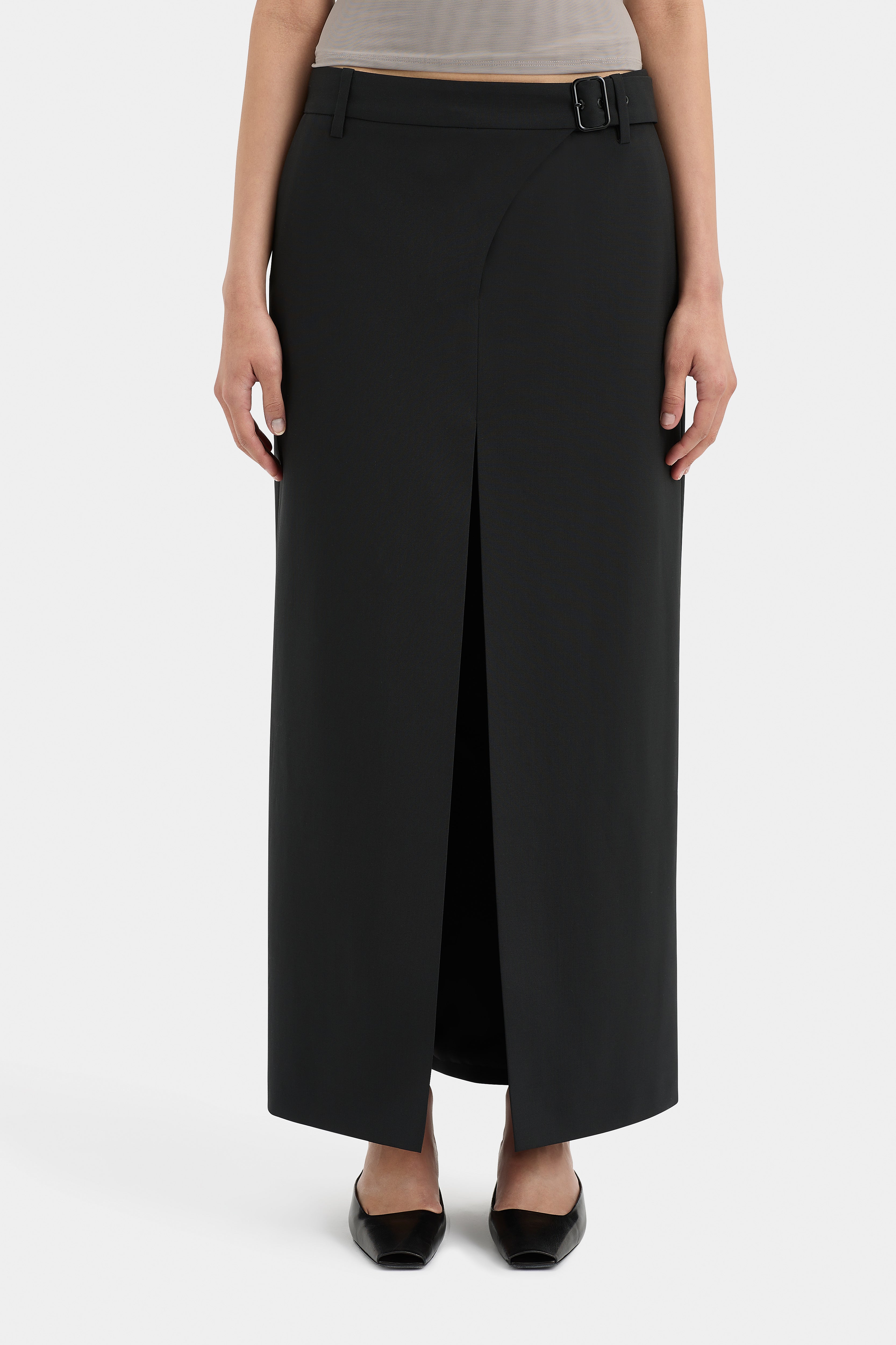 Leonardo Belted Skirt for Women - High Waist Wrap Midi Skirt with Adjustable Belt - Perfect for Office, Date Night & Casual Outfits