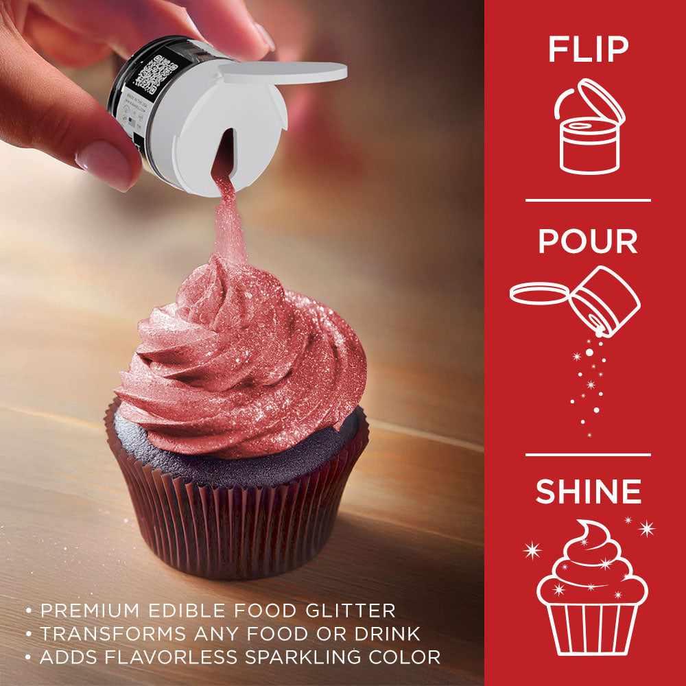 Christmas Red Edible Glitter for Baking & Cake Decorating - Tinker Dust® 5g Food Safe Sparkle Dust | Perfect for Cookies, Cupcakes, Donuts & Holiday Desserts