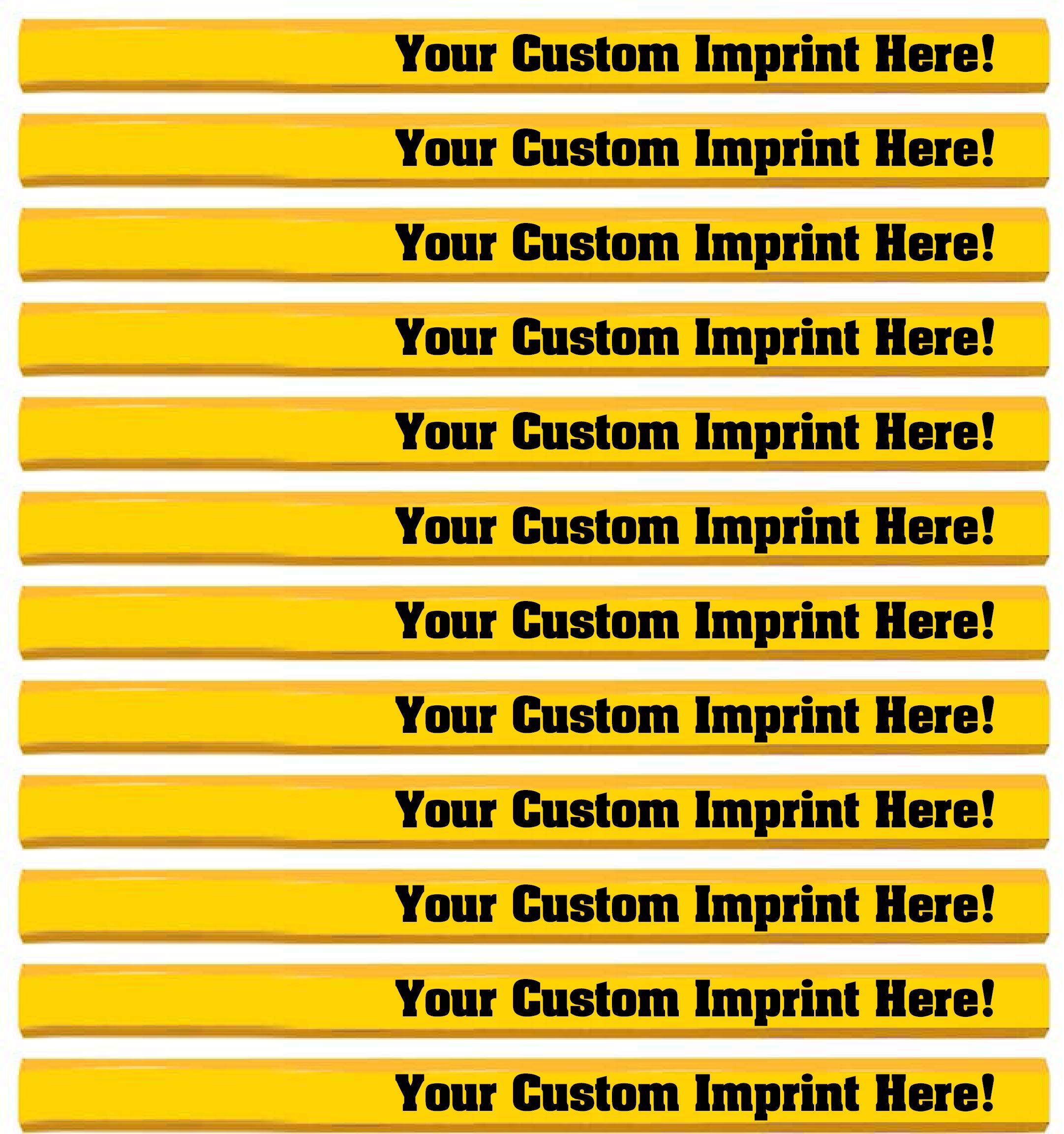 Custom Personalized Carpenter Pencils - Bright Yellow Woodworking Pencils with Your Name, Logo or Message (Pack of 12) - Ideal for Construction, Carpentry & DIY Projects