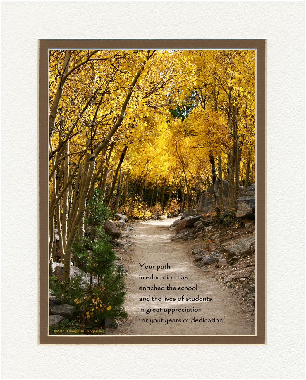 Retirement Gift for Teachers - Personalized Aspen Path Photo with Inspirational Poem - Perfect for Teacher Appreciation Awards & School Recognition - Ideal for Retirement Parties, End of Year Celebrations & Educator Milestones