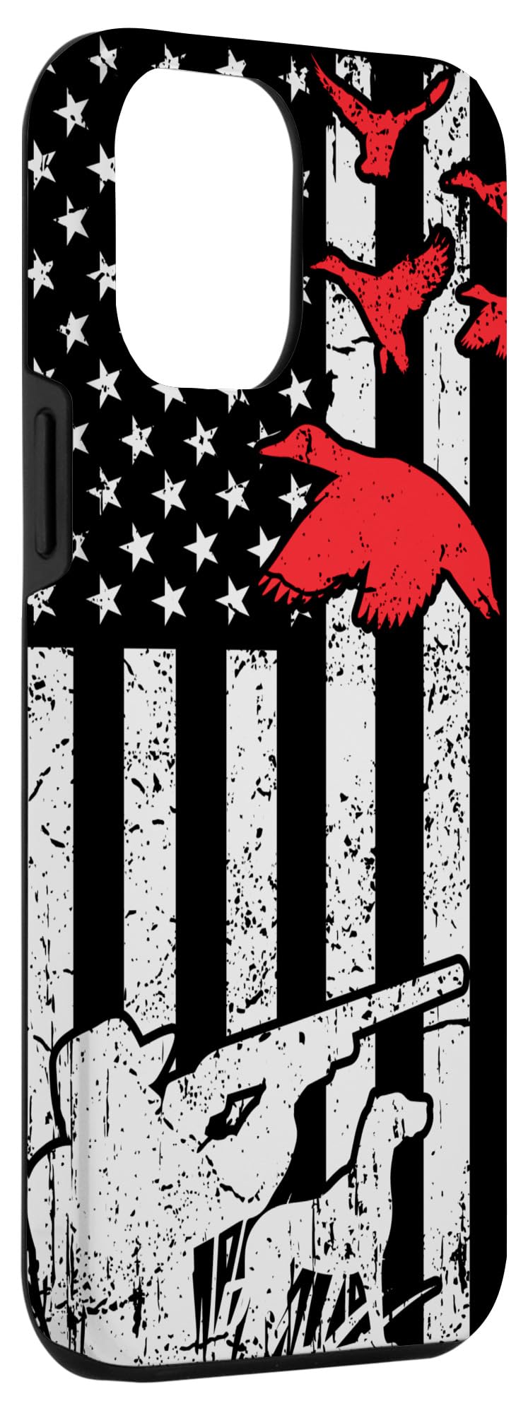 iPhone 12 Pro Max Case - Patriotic US Flag Design for Duck Hunting & Outdoor Enthusiasts - Perfect Hunter Gift & Daily Protection