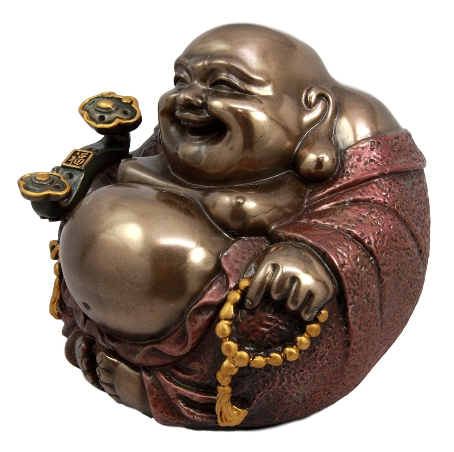 Large Lucky Buddha Statue - Zen Monk Hotei Figurine for Wealth & Prosperity, Feng Shui Dharma Talisman - Perfect for Home Decor, Office, Meditation & Gift Giving