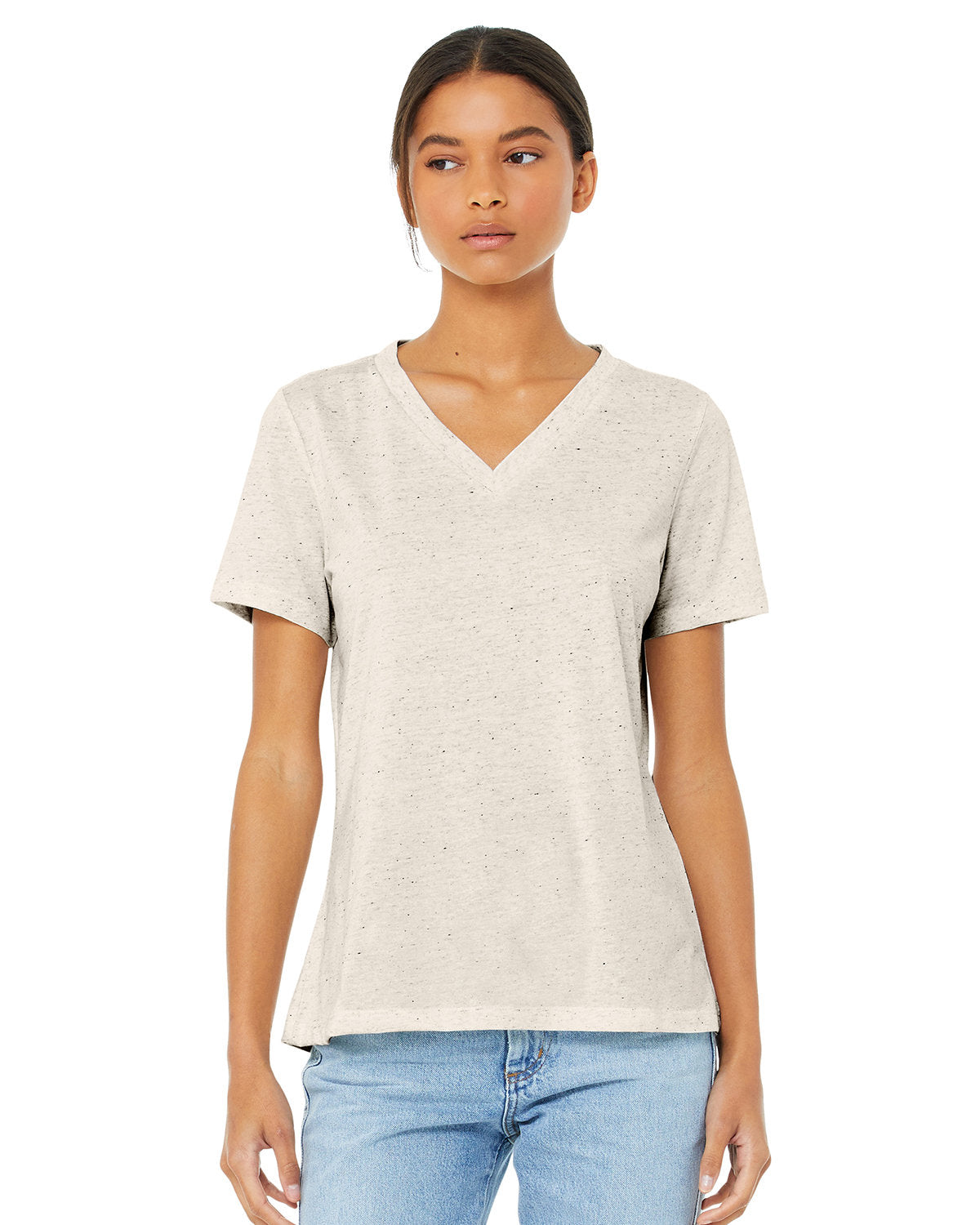 Bella + Canvas 6415 Women's Soft Relaxed Triblend V-Neck T-Shirt - Comfortable Casual Tee for Everyday Wear, Lounge & Outfits