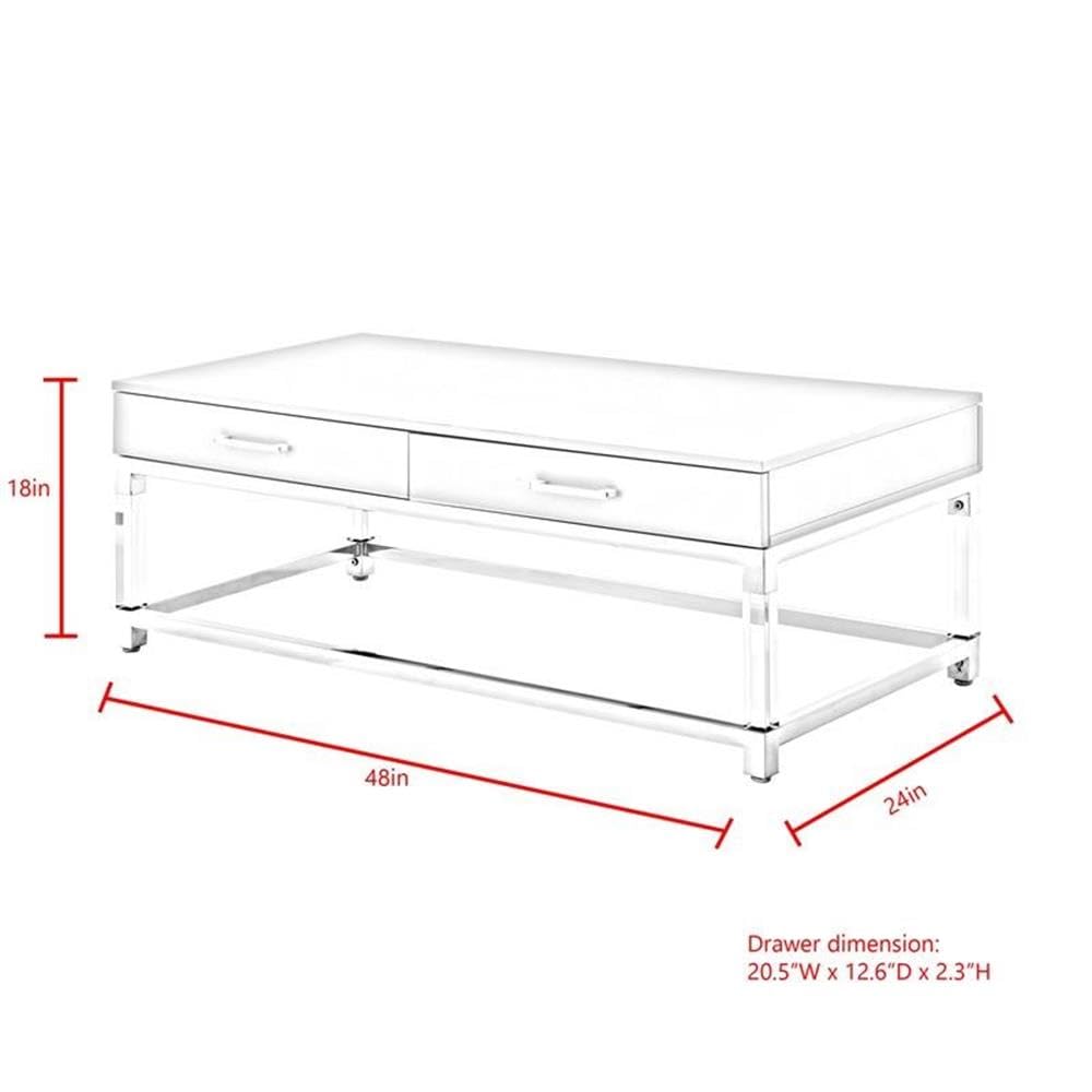 Black/Gold Posh Briar Metal Coffee Table with Acrylic Legs - Living Room Decor