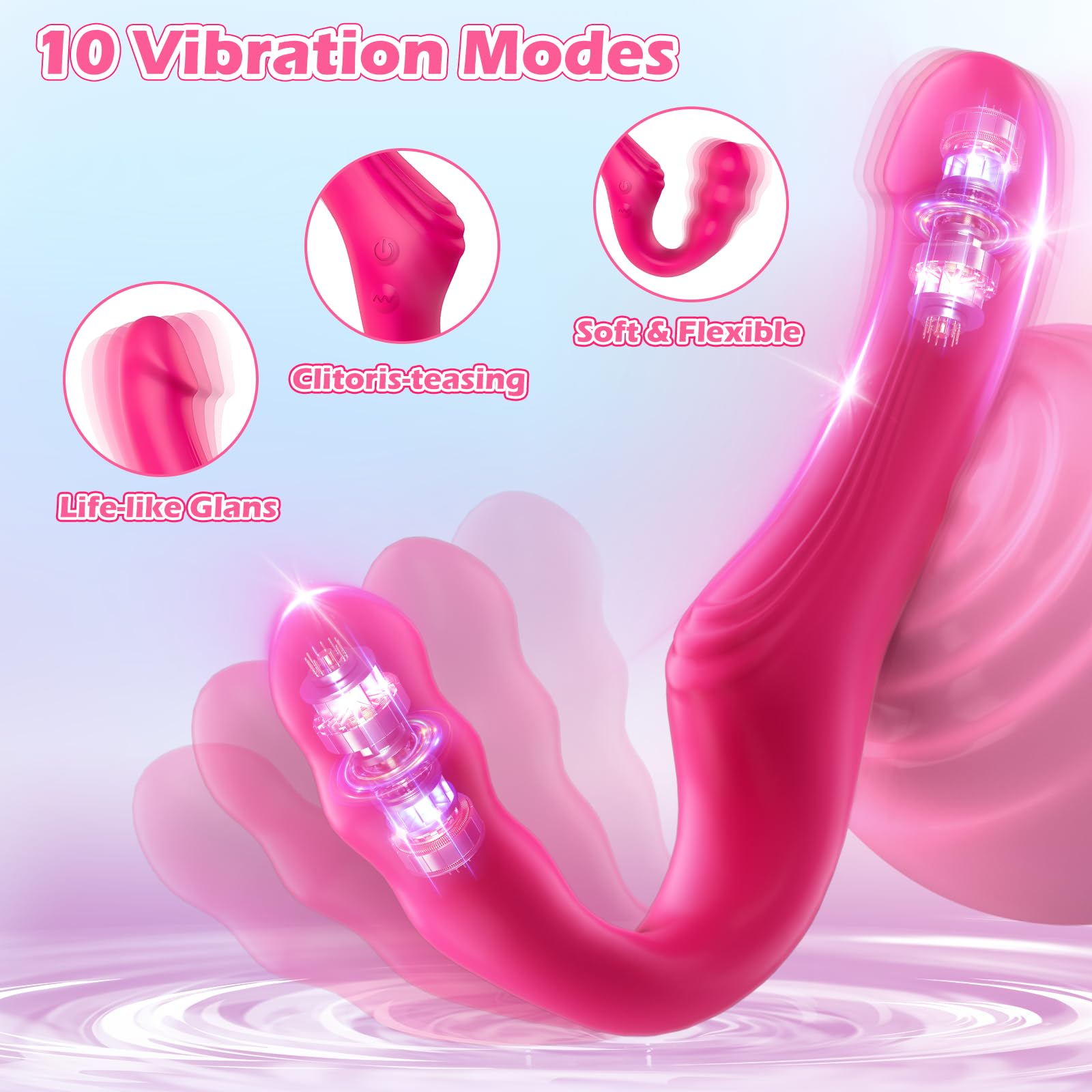 Premium Realistic Strapless Strap-On Dildo for Women - Remote Control Vibrator with 10 Powerful Modes for G-Spot & Clitoral Stimulation, Couples Play & Anal Sex | Perfect for Lesbian Couples, Role Play & Spicing Up Your Intimate Life