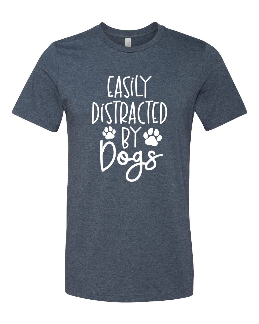 Funny Dog Lover T-Shirt - Easily Distracted By Dogs Graphic Tee - Perfect Gift for Dog Moms & Pet Owners - Casual Wear for Dog Parks, Walks & Pet-Friendly Outings