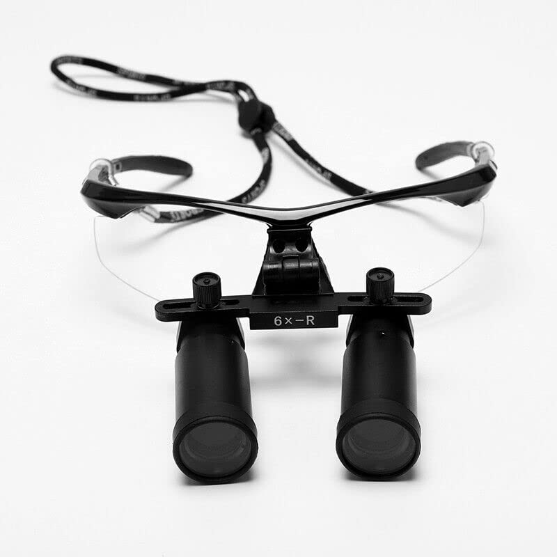 Professional 6X Magnifying Glasses for Dentists & Surgeons - Binocular Loupes with Black Frame & Carrying Bag DY-600 | Ideal for Dental Procedures, Surgical Operations & Detailed Work