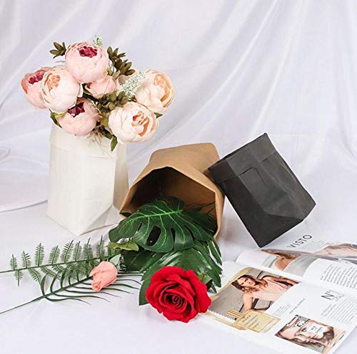 Eco-Friendly Kraft Paper Storage Bags - Reusable Grocery Bags, Food Storage Containers, Home Decor & Organizer for Toys, Flowers (3-Pack, Gray) | Perfect for Kitchen, Pantry, Nursery & Gift Wrapping