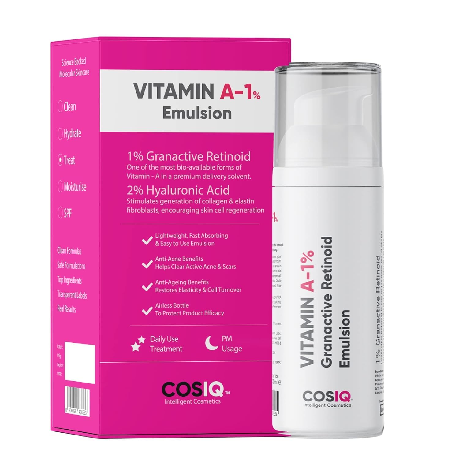 Granactive Retinoid Emulsion 2% - 30ml Anti-Aging Night Serum for Wrinkles, Fine Lines & Acne | Vitamin A Face Treatment for Youthful Skin | Perfect for Nighttime Skincare Routine