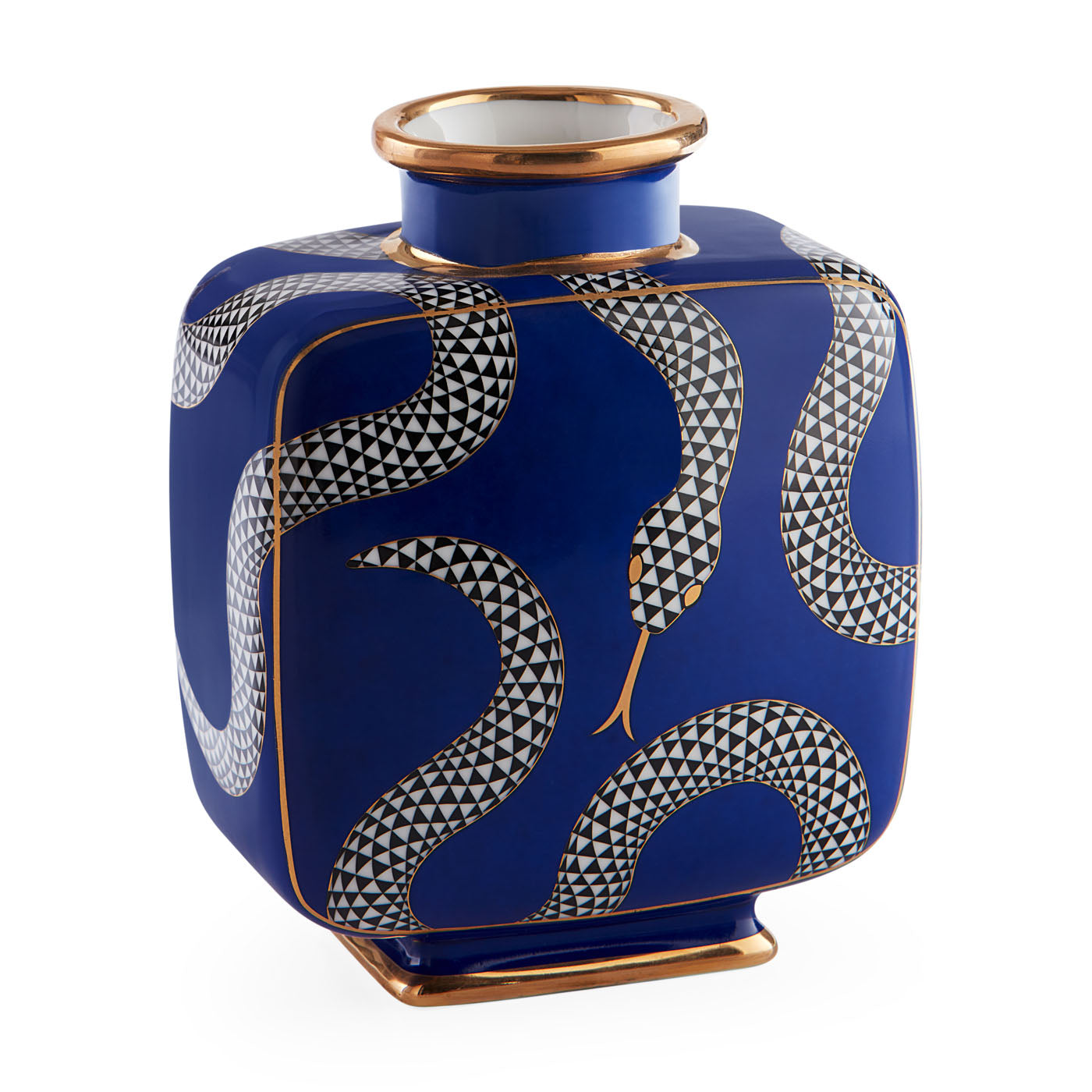 Eden Square Vase - Modern Ceramic Flower Vase for Home Decor, Wedding Centerpieces & Office Desk Decorations