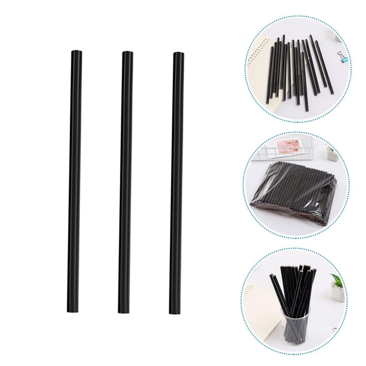 TEHAUX 3-Piece Professional Lip & Eye Pencil Set - Dual-Ended Stain Marker Pen, Black Wooden Cosmetic Pencils for Makeup & Eyebrow | Perfect for Daily Use, Travel & Professional Makeup Artists