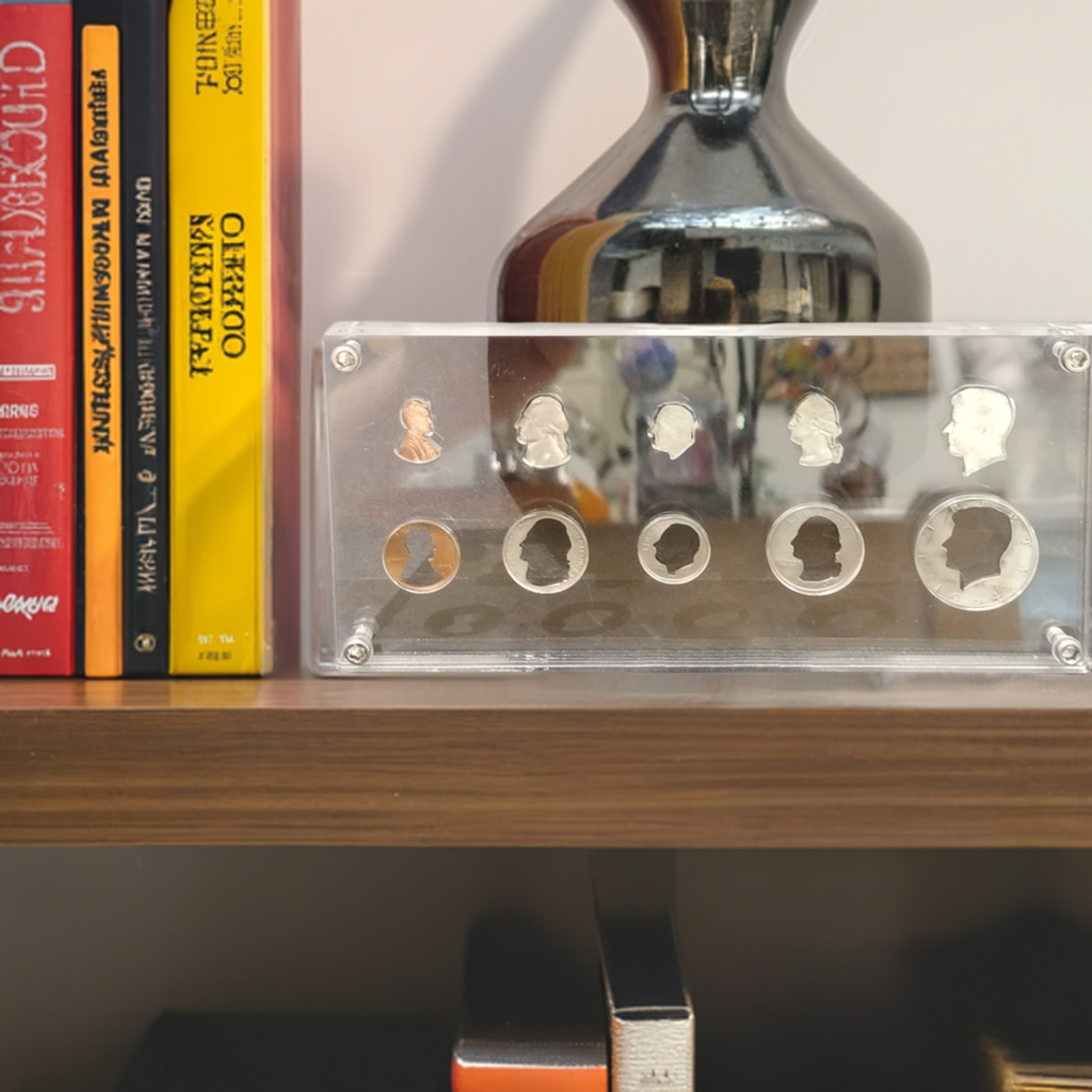 Lucite Presidents Positive Negative Coin Art - Unique Collectible Coin Display for Home & Office Decor | Perfect for History Enthusiasts & Gift Giving