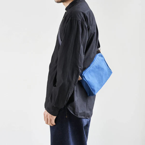 Kurashiki Hampu Canvas 2-Way Handbag & Shoulder Pouch - Indigo Blue Japanese Canvas Crossbody Bag for Women | Perfect for Work, Travel & Everyday Use