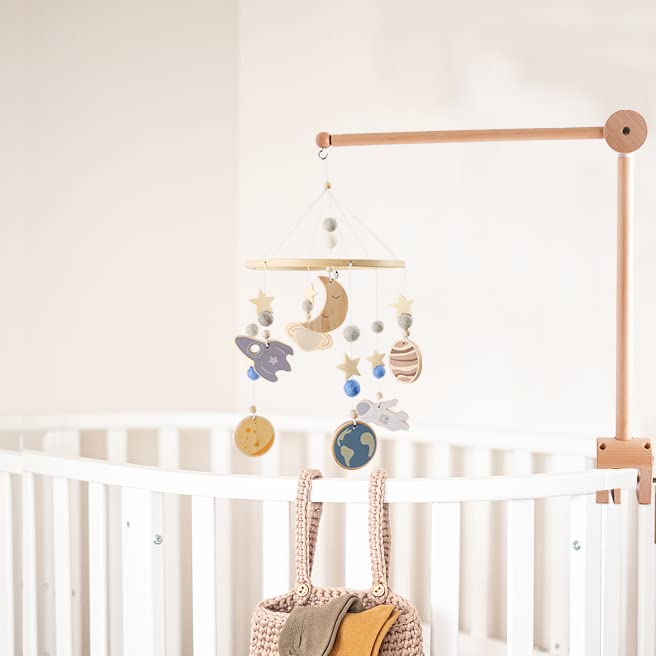 Wooden Baby Crib Mobile Arm with Anti-Slip Design - Nursery Mobile Hanger for Hanging Plush Toys & Decorations (Arm Only) | Perfect for Newborn Rooms, Baby Showers & Nursery Decor