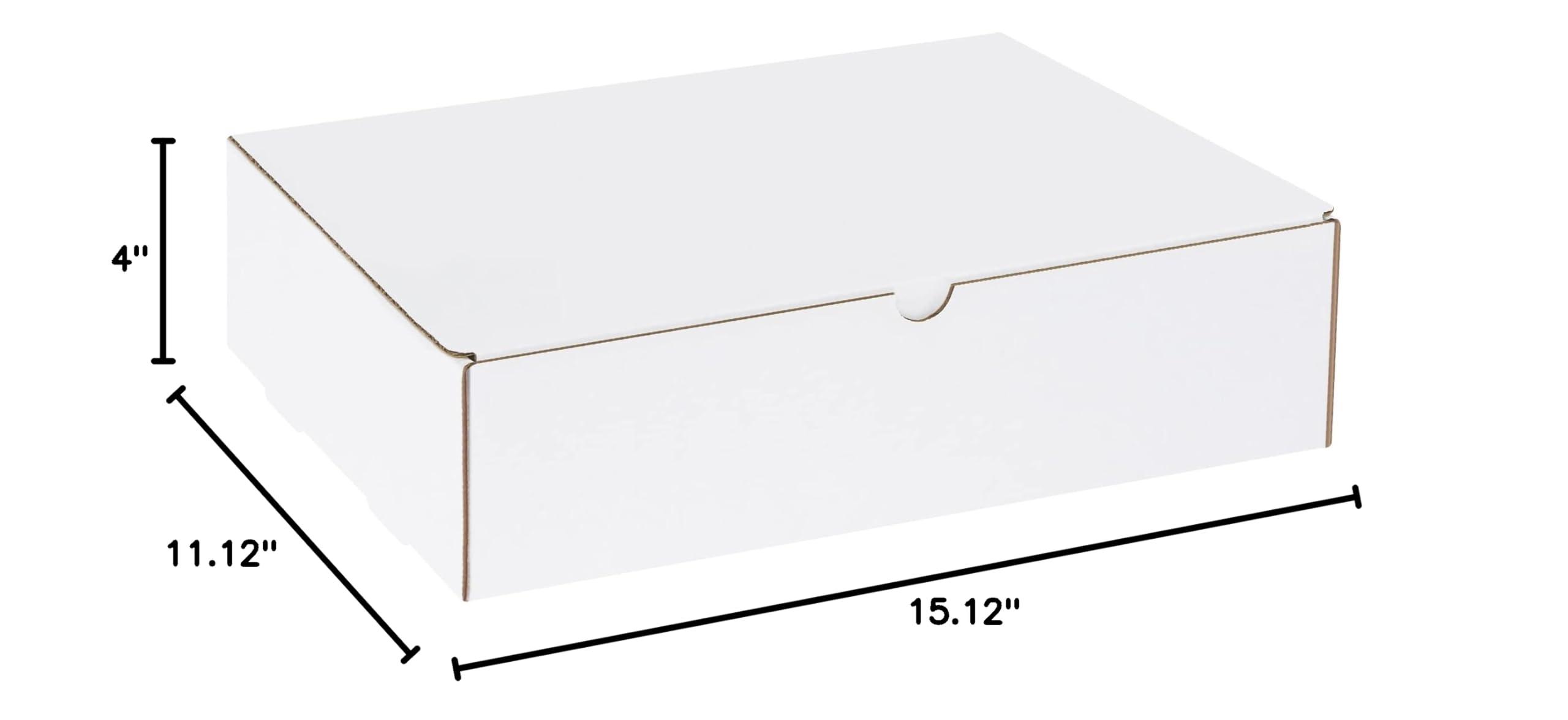 BOX USA BMIBMS1000 White Corrugated Mailers 15 1/8 x 11 1/8 x 4 Inches - Pack of 50 Shipping Boxes for Mailing, Packaging, and Ecommerce