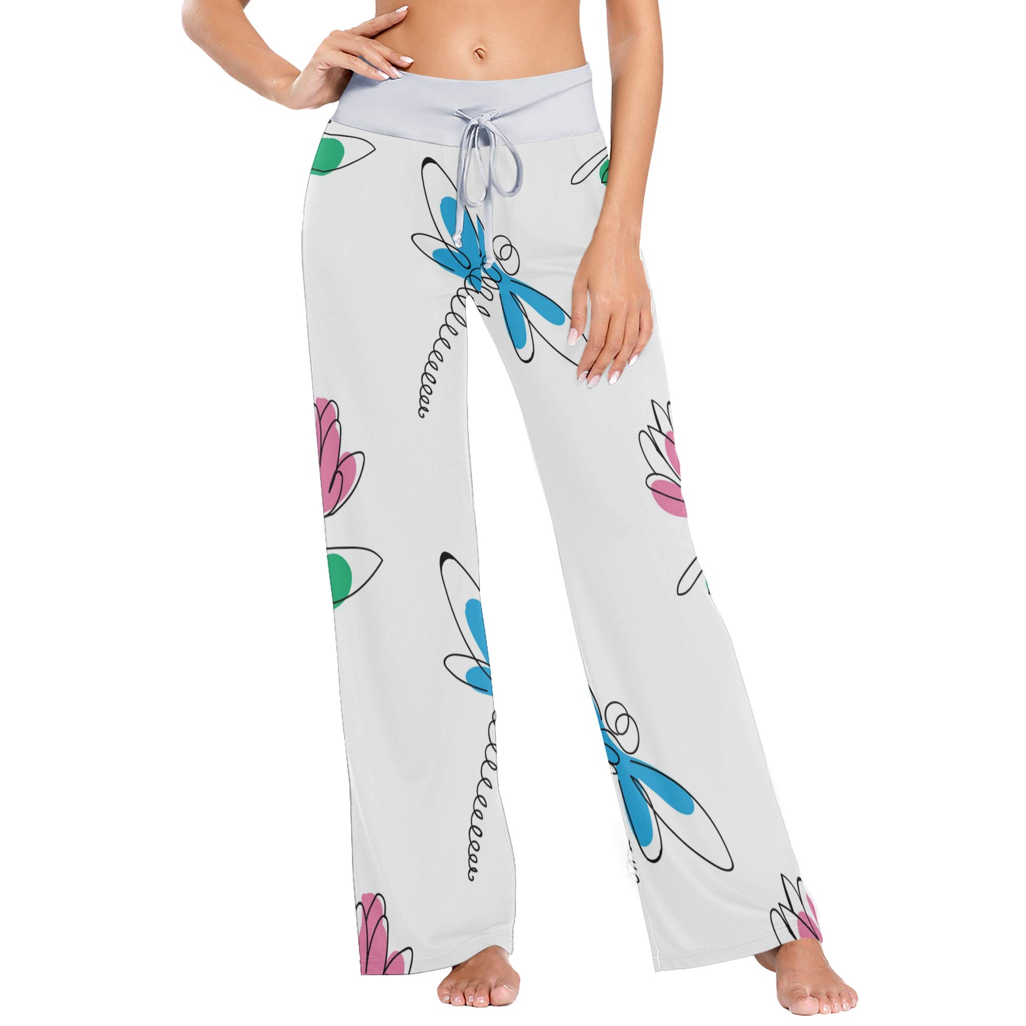 Women's High Waist Palazzo Lounge Pants - Soft Stretchy Drawstring Wide Leg Pajama Pants for Sleeping, Yoga & Home Comfort