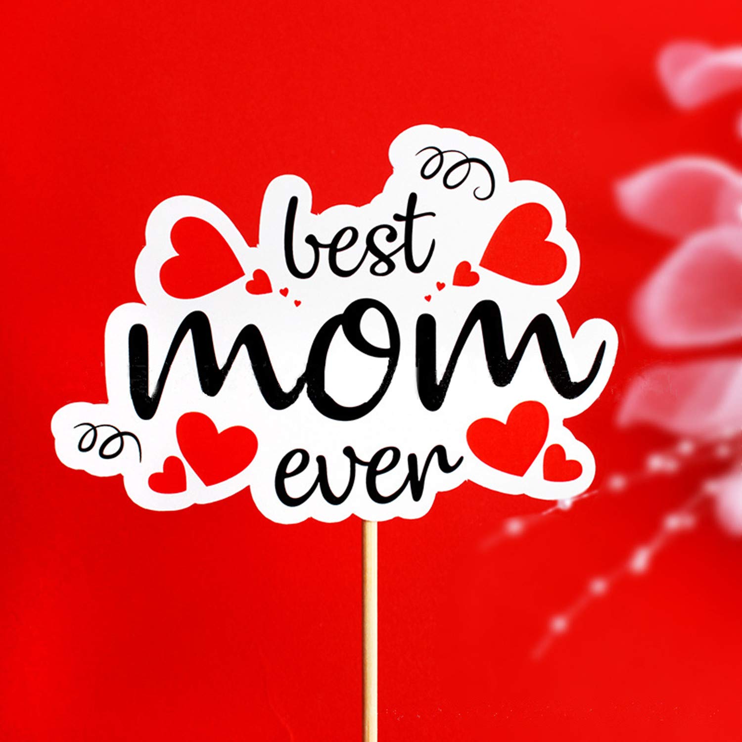 20-Piece Mother's Day Cake Decorations Set - Best Mom Cupcake Toppers & Happy Mother's Day Cake Picks - Birthday Party Supplies for Mother's Day Celebrations, Baby Showers & Special Occasions
