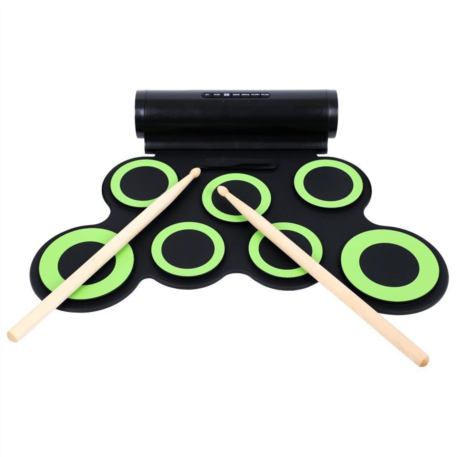 Portable Electronic Drum Set with Roll Up Drum Practice Pad - USB Drum Pad for Kids, Teens & Adult Beginners - Perfect for Home Practice, Studio Recording & Live Performances