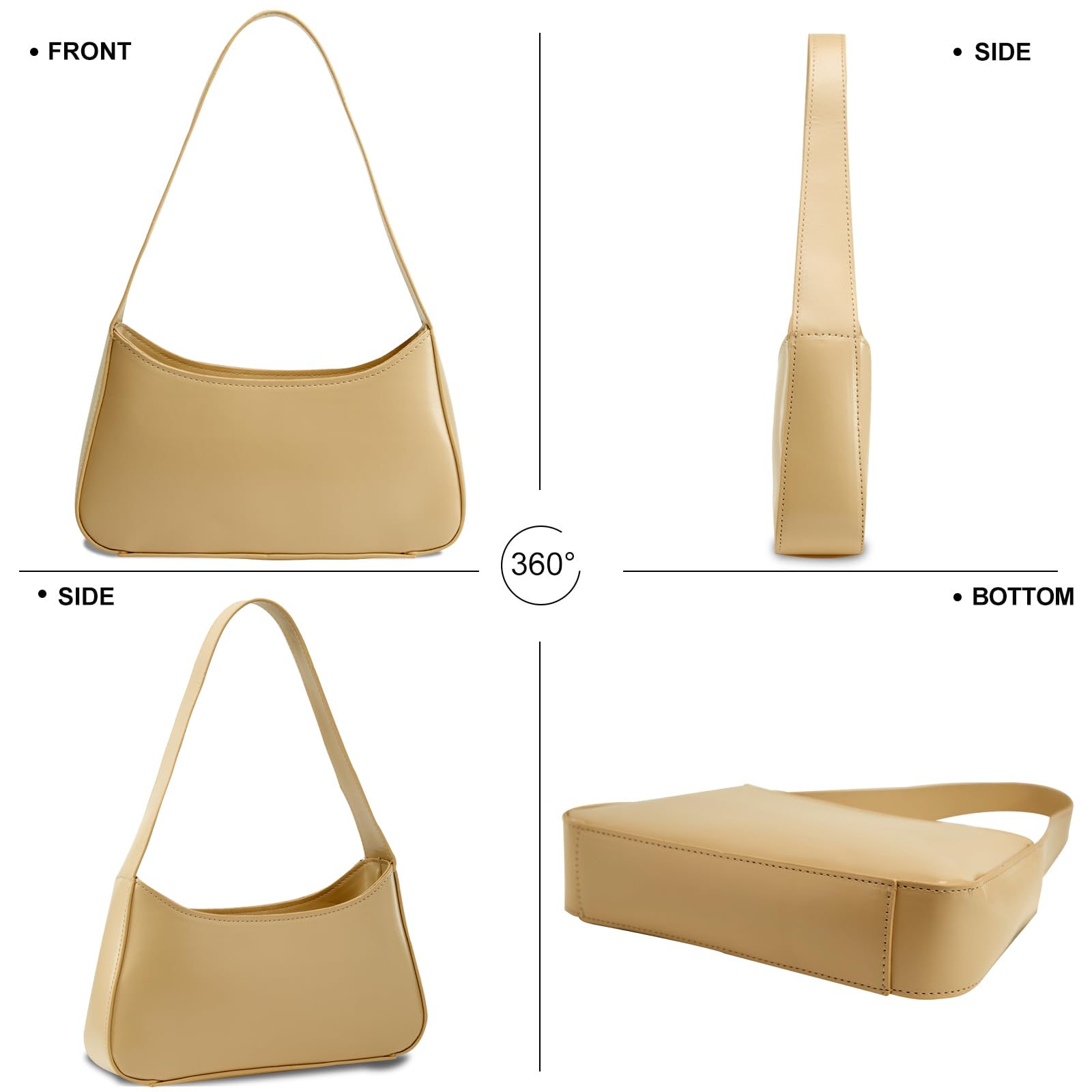 AOEKAFF Women's Shoulder Bags - Small Trendy Cute Clutch Purse with Zipper Closure for Daily Use, Work, Shopping & Travel