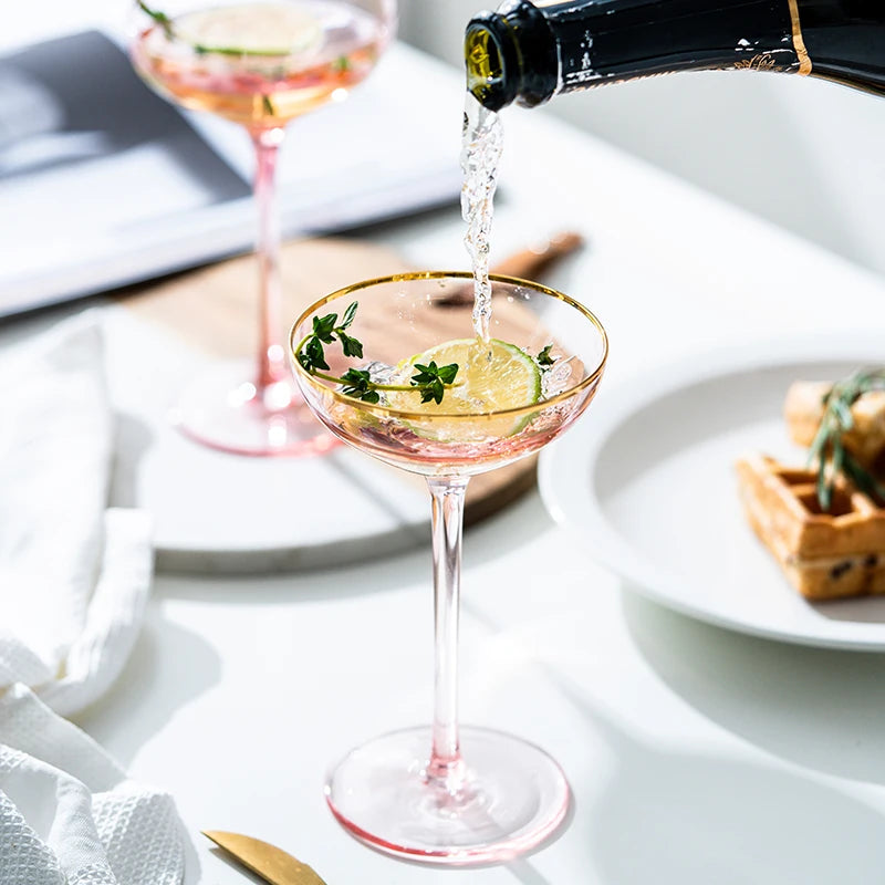 Pinkshot Elegant Cocktail Glass Set - 4-Piece Shatterproof Stemware for Margaritas, Martinis & Wine - Perfect for Parties, Weddings & Home Bar Decor