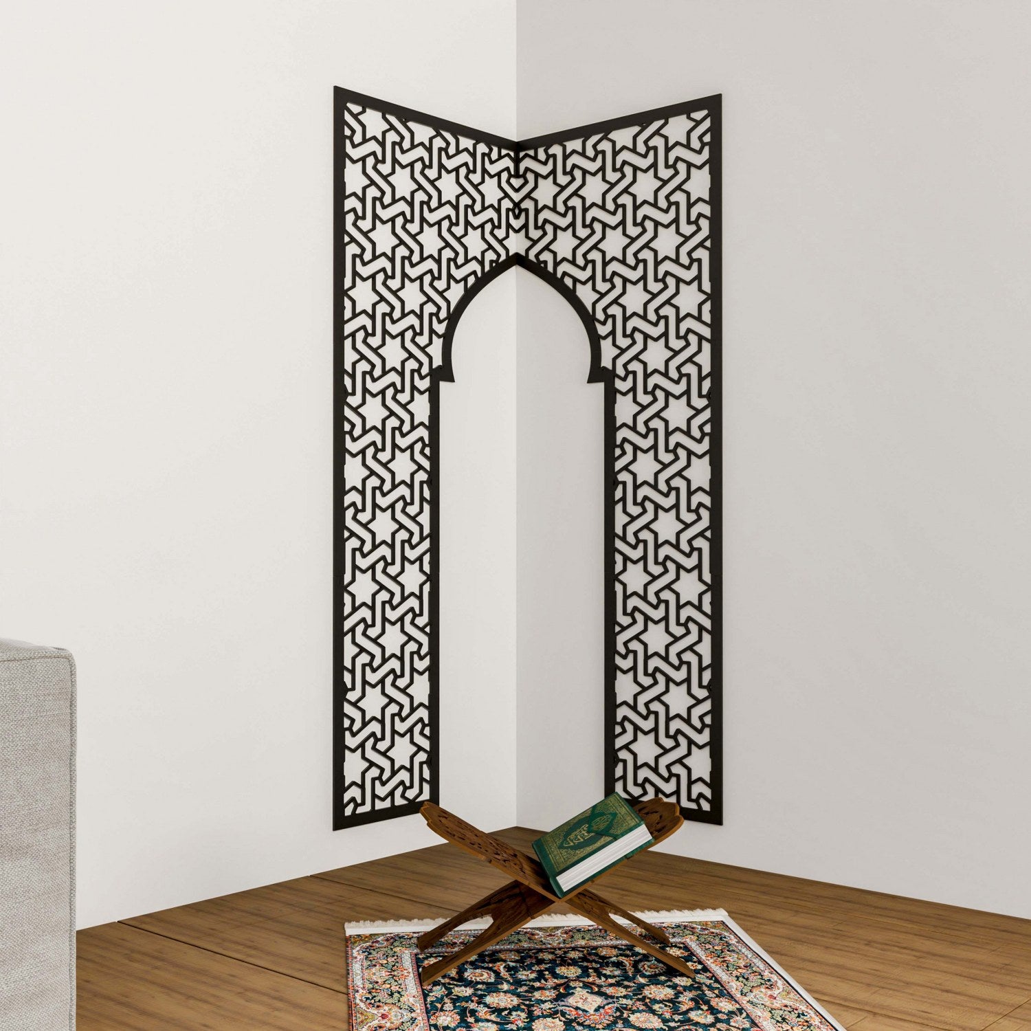 Handcrafted Wooden Mihrab Prayer Room Decor - Islamic Spiritual Wall Art for Home & Mosque - Perfect for Prayer Spaces, Meditation, and Spiritual Decor