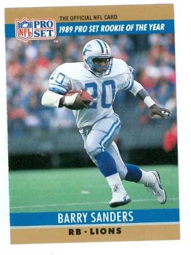 1990 Barry Sanders Pro Set Rookie Football Card #1 - Detroit Lions NFL Rookie of the Year Collector's Item - Perfect for Sports Memorabilia Collections & Fan Displays