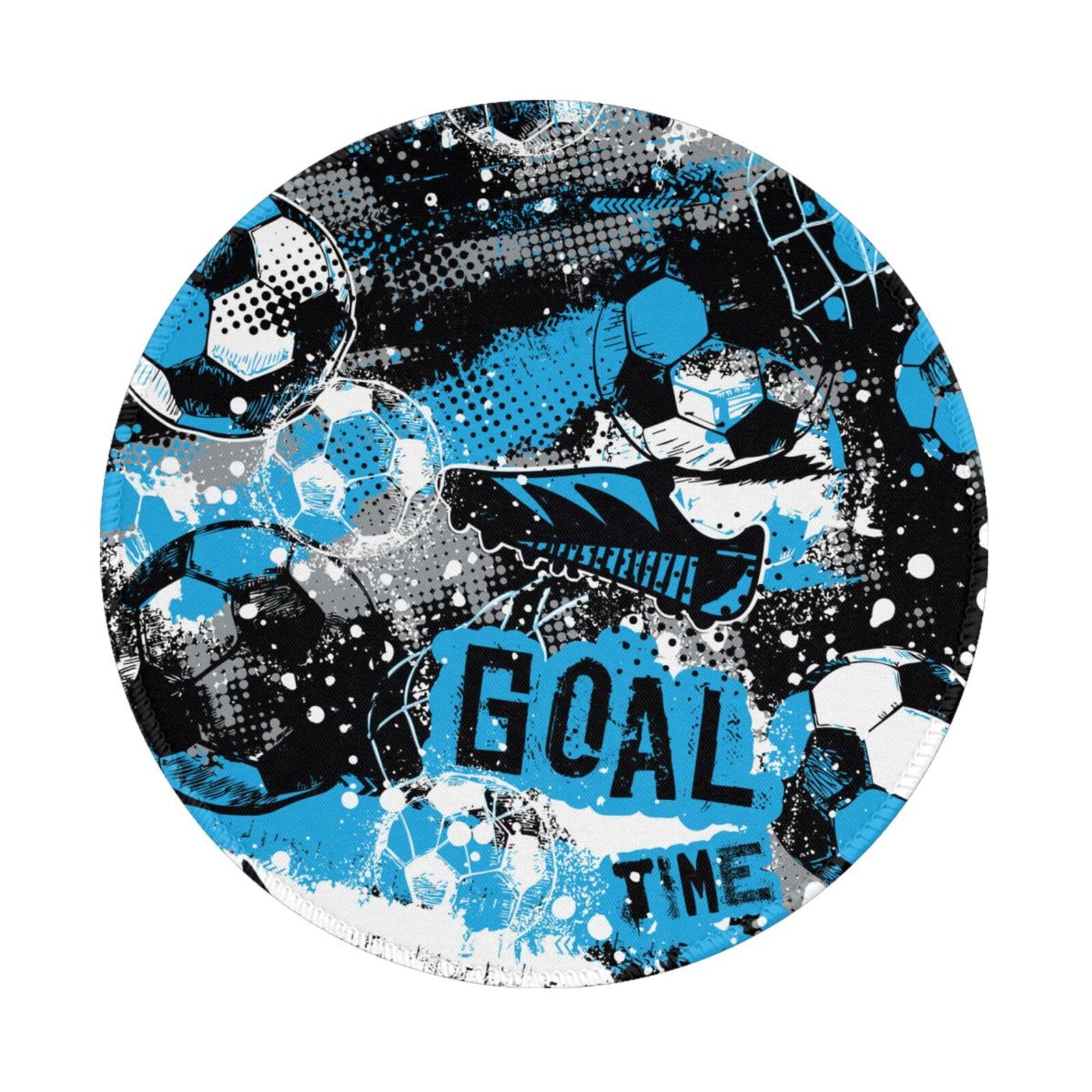 Pevtufa Football Themed Gaming Mouse Pad - 8 Inch Non-Slip Rubber Base, Waterproof Round Mousepad for PC, Office & Sports Enthusiasts - Perfect for Gaming Setups, Workstations & Football Decor