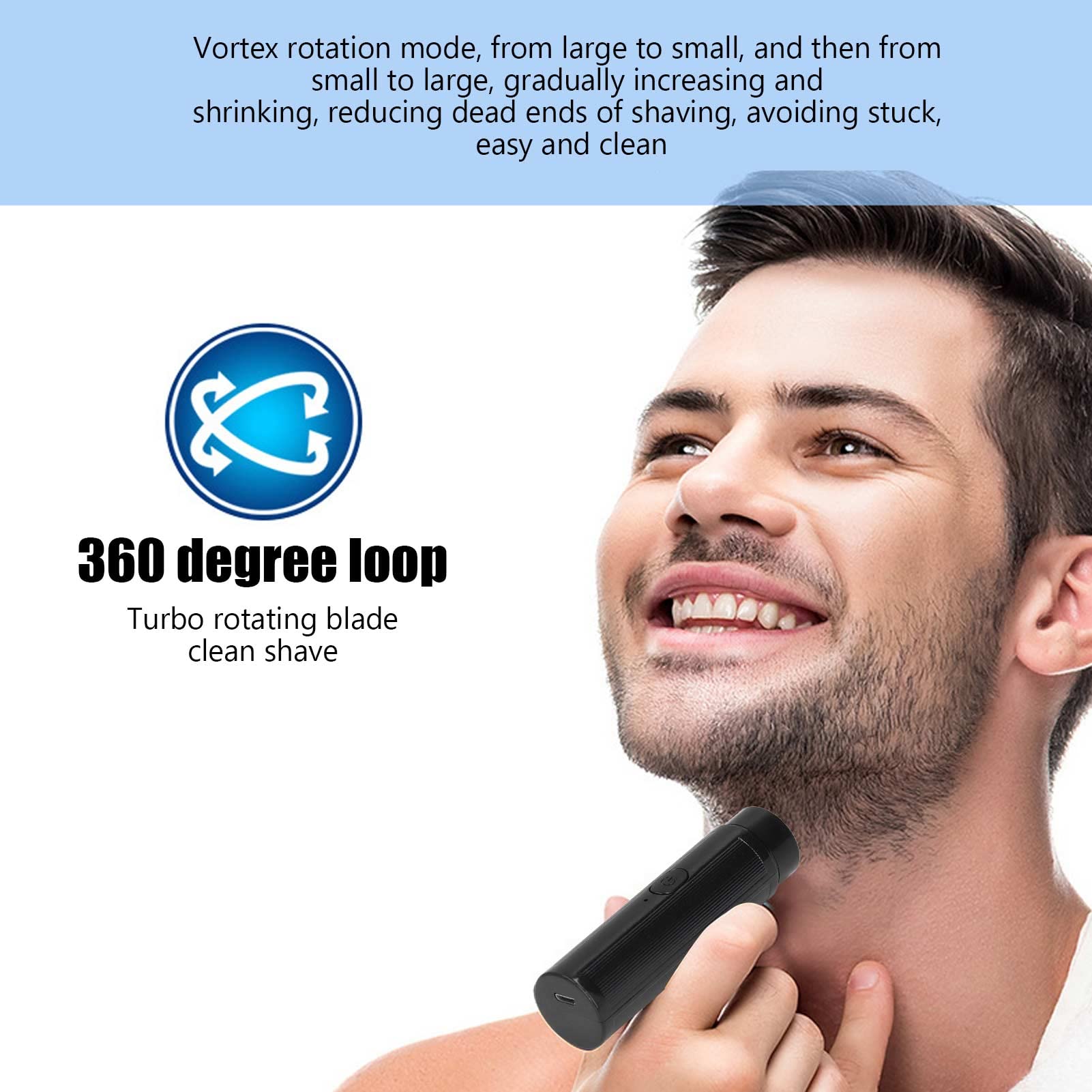Portable Mini Electric Razor for Men - High Speed Travel Shaver with USB Charging, Perfect for Business Trips, Gym & Daily Use (Black)