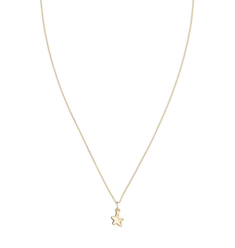 Helen Ficalora Baby Star Charm Necklace - 14K Gold Dainty Star Pendant for Women & Girls | Perfect Gift for Birthdays, Christenings & Special Occasions
