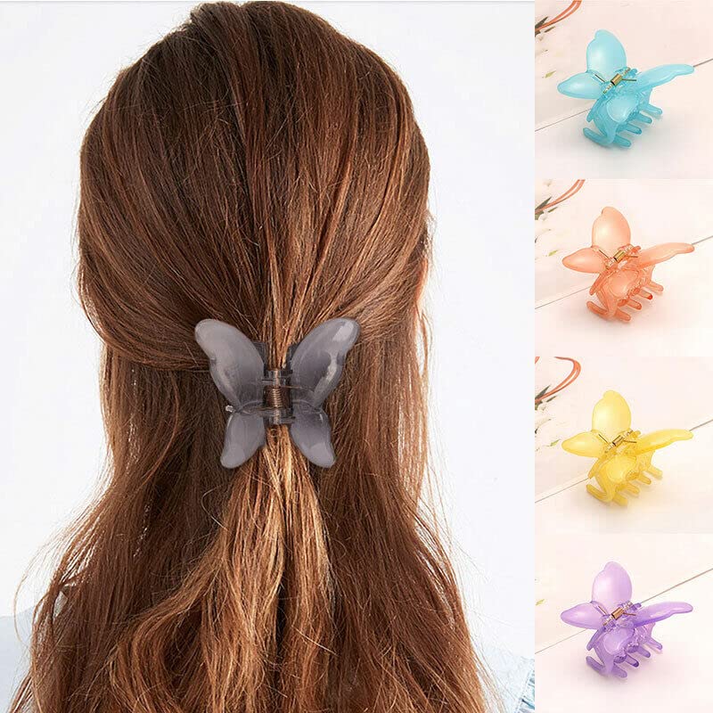 Bakefy Matte Butterfly Hair Clips for Women - No Slip Strong Hold Large Claw Clips for Thick Hair - Perfect for Updos, Ponytails & Everyday Hairstyles