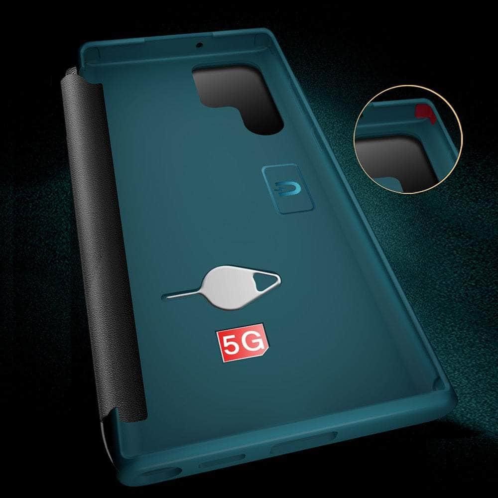 Premium Galaxy S22 Plus Luxury Crocodile Texture PU Leather Flip Cover Case - Slim Protective Phone Case for Business & Travel