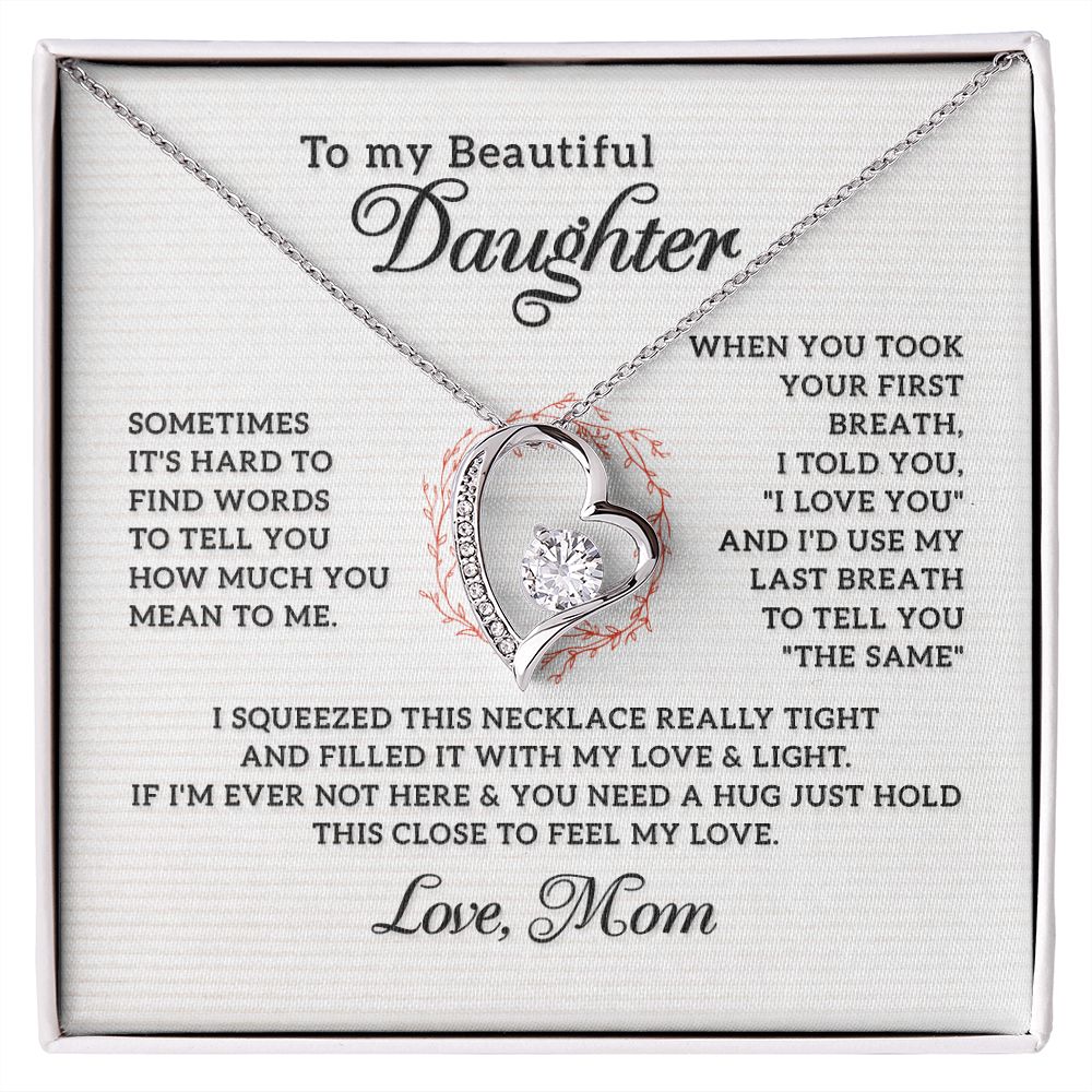 Heart Necklace for Daughter - Thoughtful Birthday & Christmas Gift from Mom - Perfect for Special Occasions & Everyday Wear
