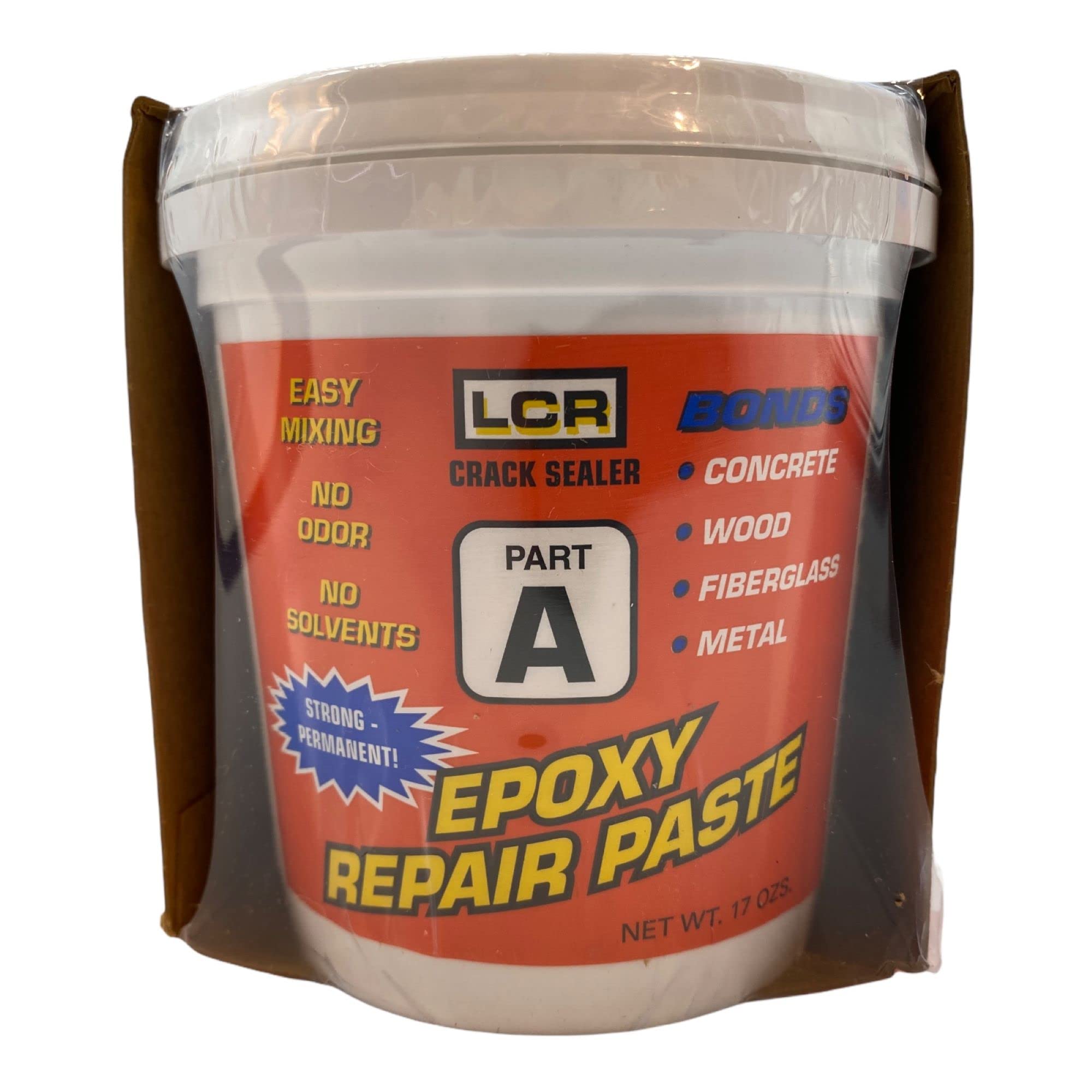 High Strength LCR Crack Sealer & Paste - 2 Component Concrete Wall Leak Repair for Wood, Fiberglass, Metal, Plastic & Glass | Waterproof Sealant for Basements, Foundations & Driveways