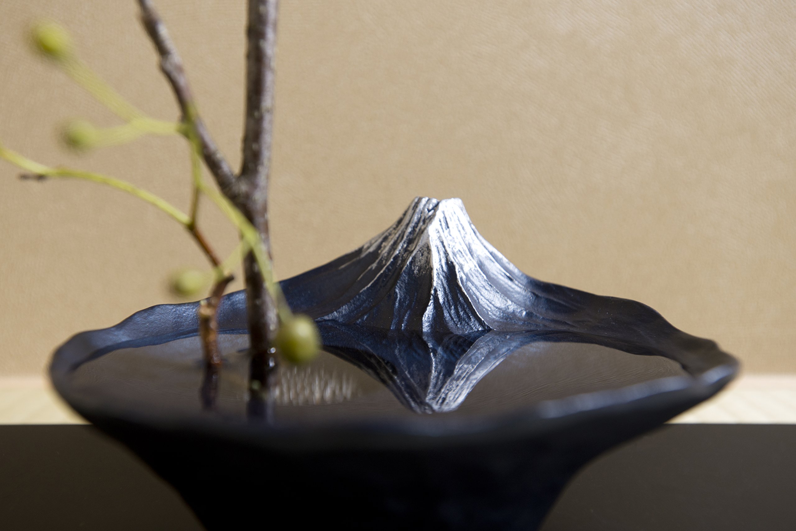 Nagae Flower Vase Basin - Elegant Blue Fuji & Shizukage Sakasa Design | Perfect for Home Decor, Wedding Centerpieces & Japanese Tea Ceremonies