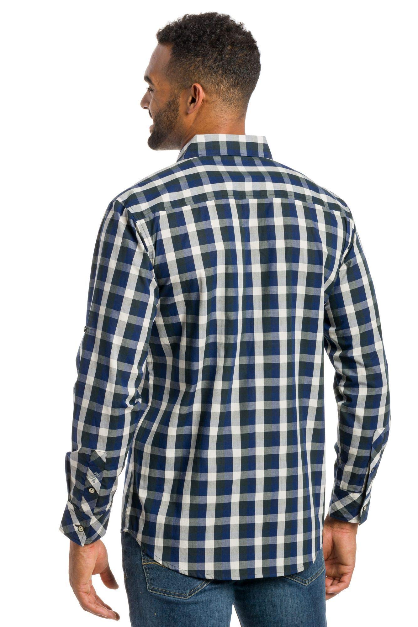 Ably Utopia Men's Long Sleeve Button-Up Shirt - Waterproof, Stain & Odor Resistant Performance Dress Shirt for Work, Travel & Outdoor Activities