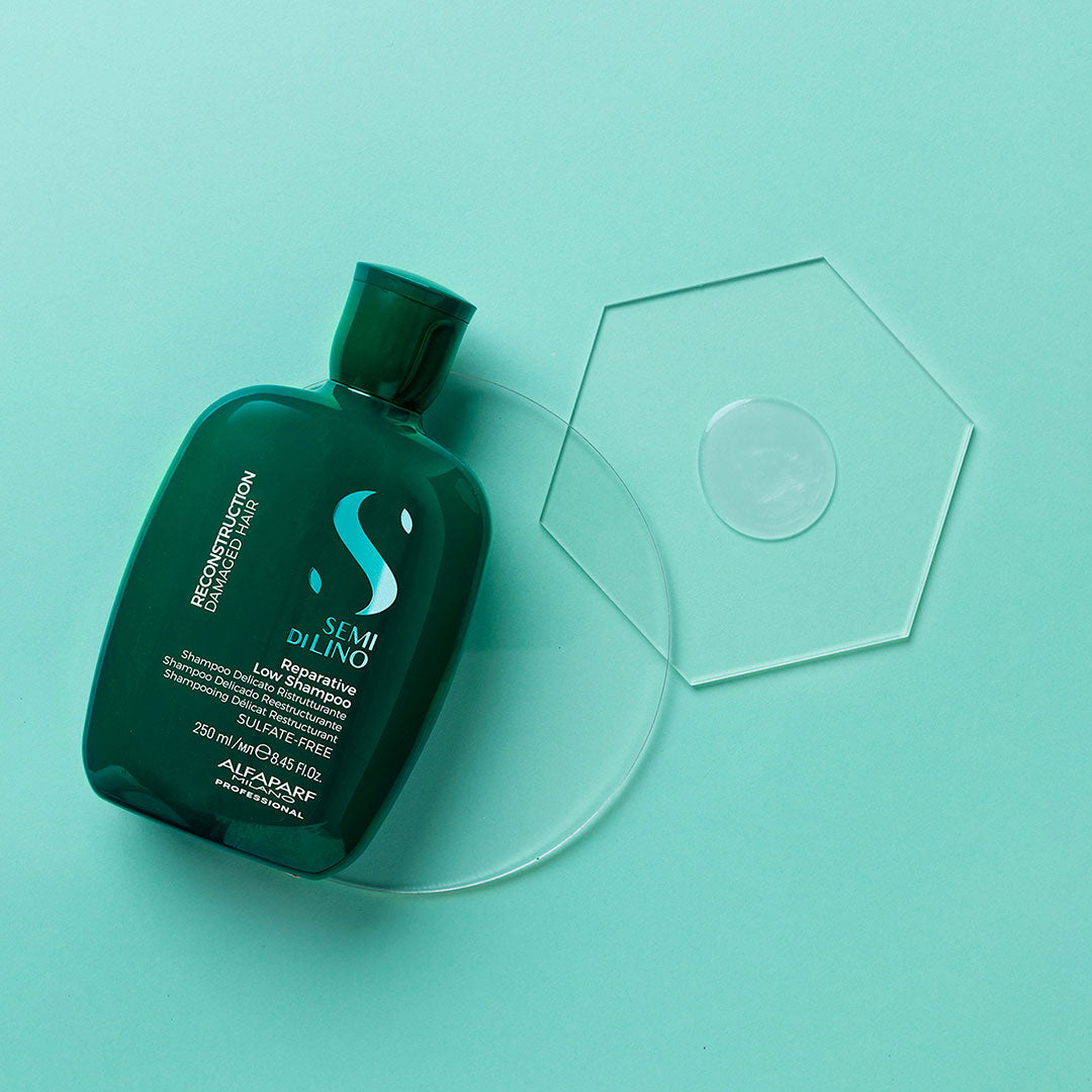 Alfaparf Milano Semi Di Lino Reconstruction Reparative Low Shampoo 250ml - Hair Repair for Damaged & Dry Hair - Salon Quality Treatment for Split Ends & Breakage - Perfect for Daily Use & Color-Treated Hair