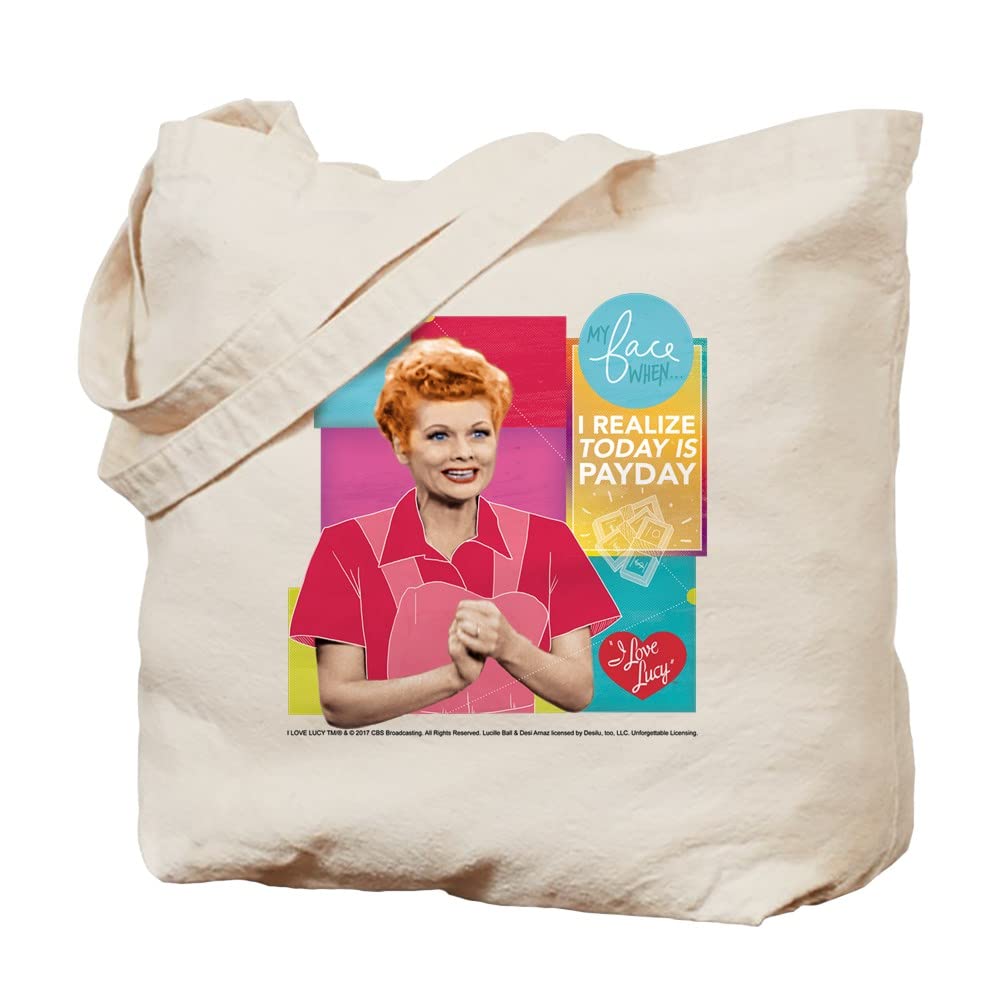 I Love Lucy Payday Tote Bag - Natural Canvas Reusable Shopping Bag for Groceries, Beach & Work | Eco-Friendly & Durable