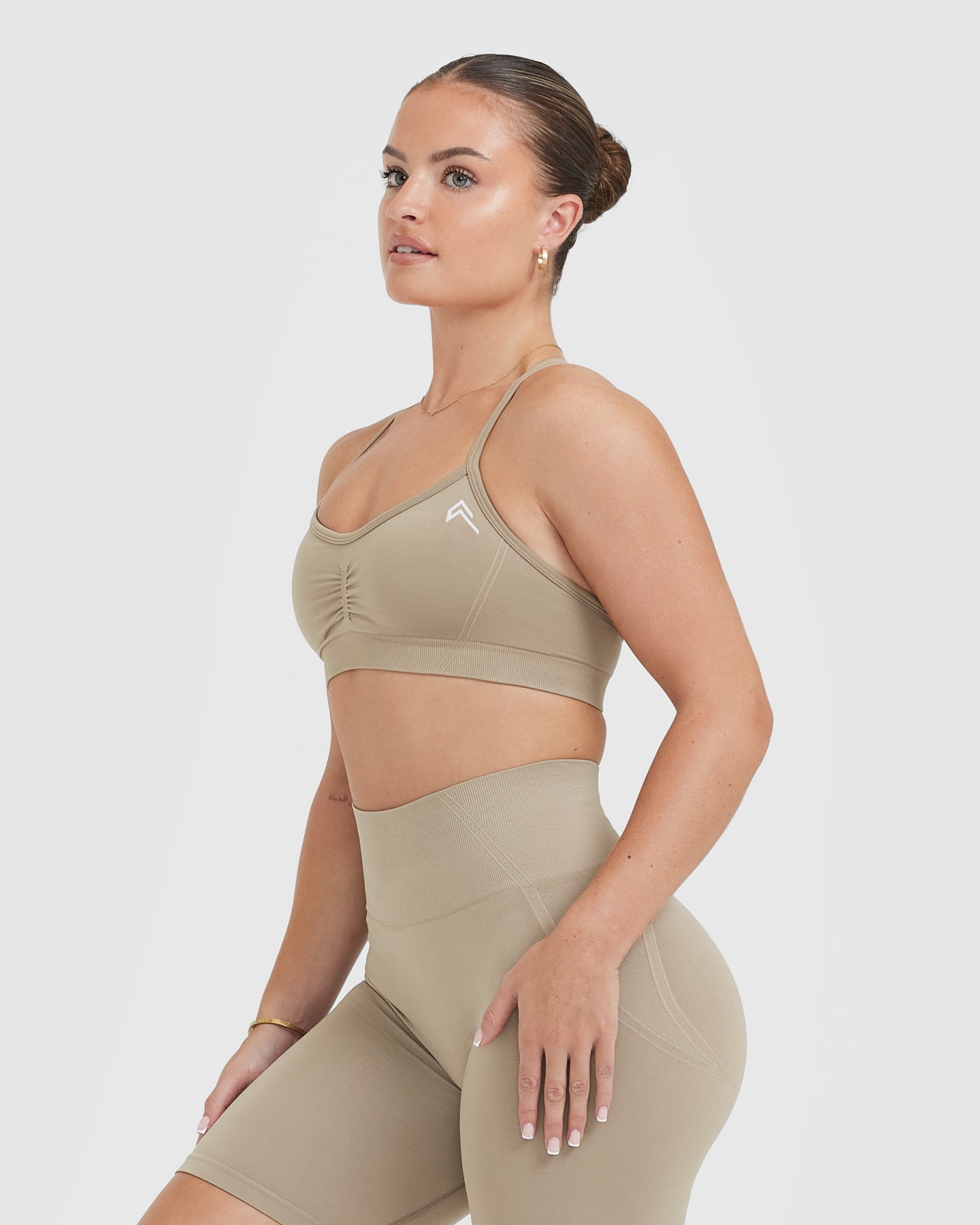 Effortless Strappy Bralette for Women | Comfortable Wireless Bra in Washed Sandstone | Perfect for Yoga, Lounge & Everyday Wear