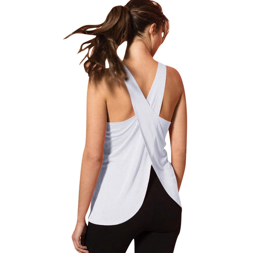 BCDlily Women's Criss Cross Back Workout Tank Top - Breathable Yoga & Fitness Shirt for Gym, Running, Pilates - Perfect for Active Lifestyles & Sports
