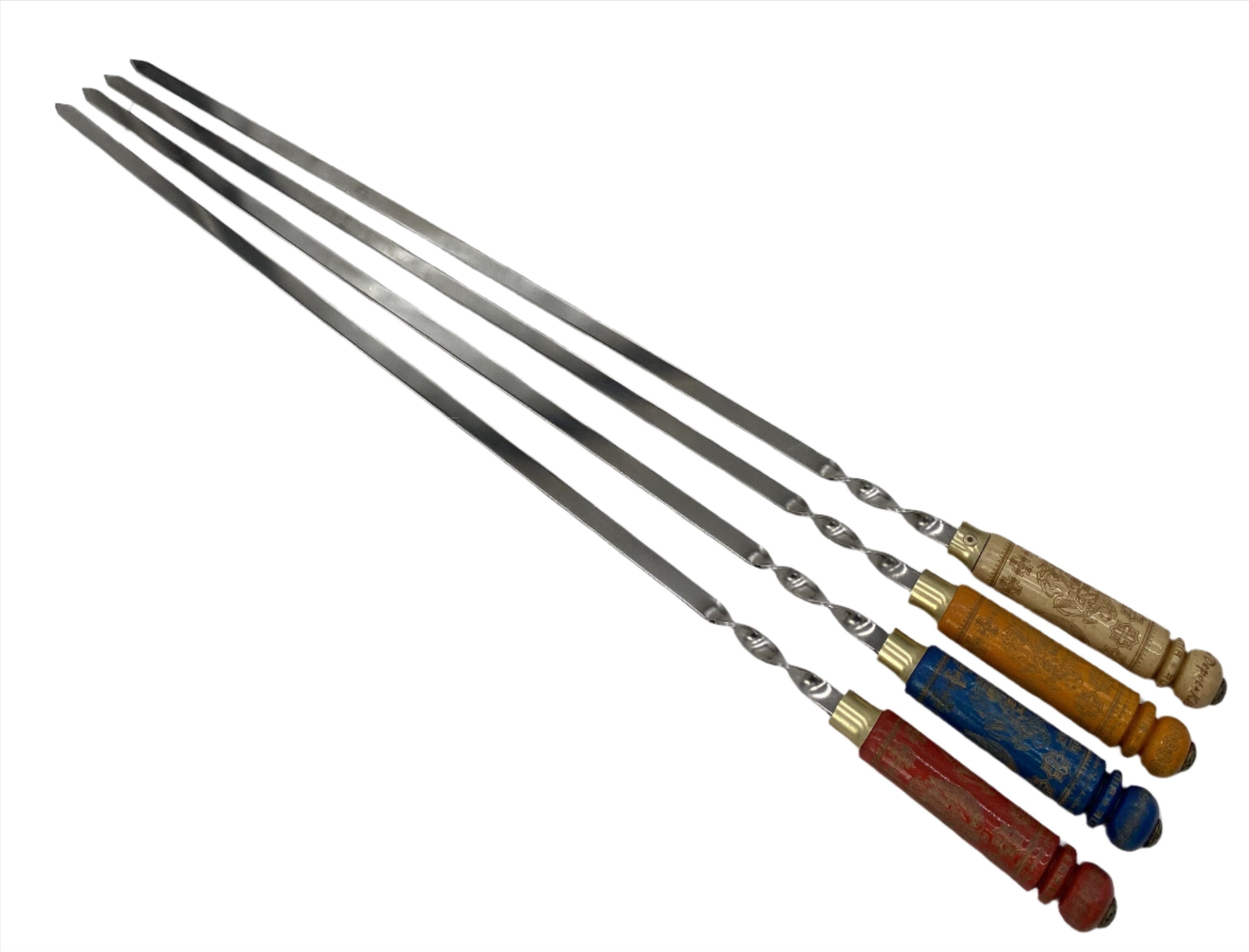 23.6x0.5 Inch Stainless Steel Skewer with Ergonomic Handle - Perfect for BBQ Grilling, Camping, and Outdoor Cooking Accessories
