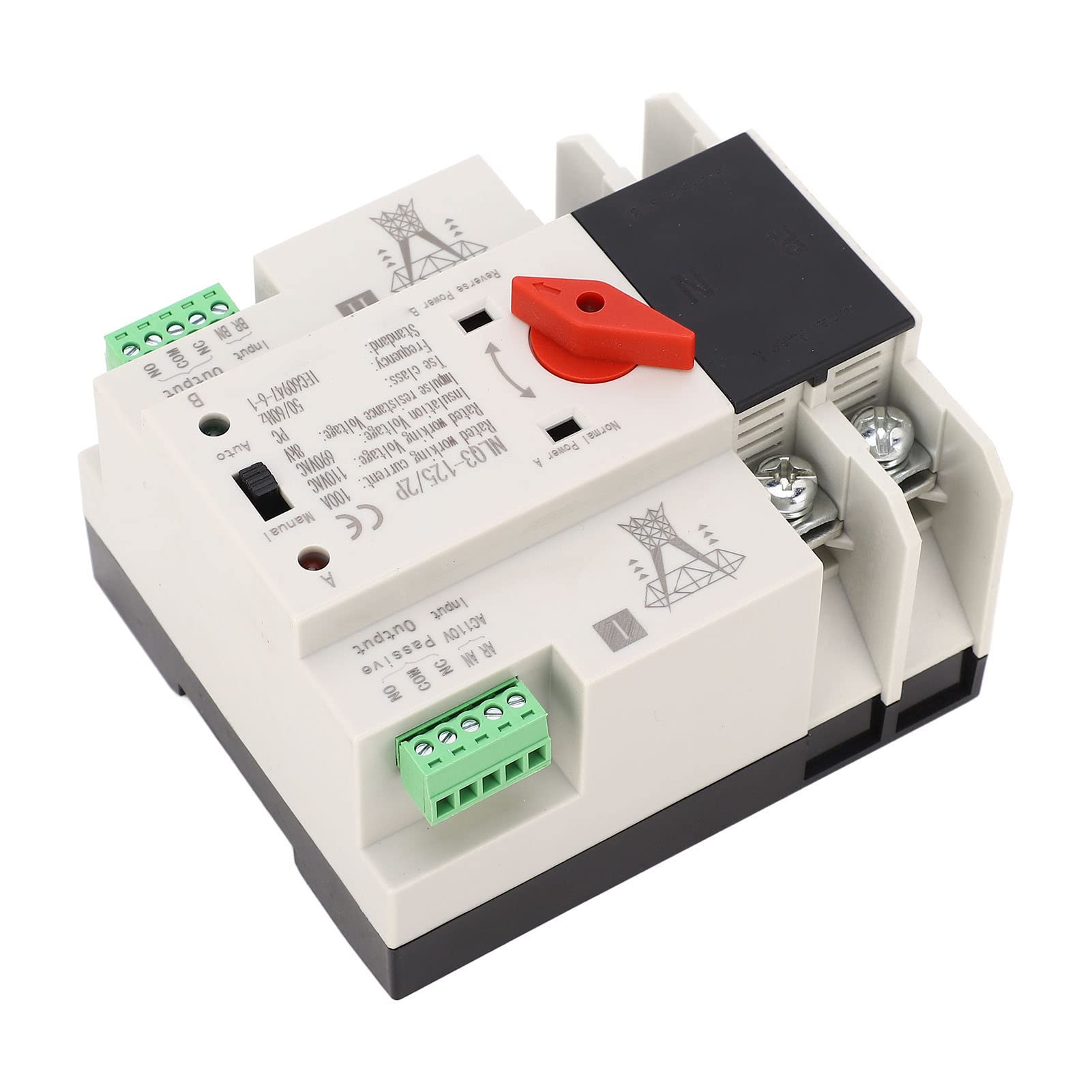 110V 100A 2P Automatic Transfer Switch (ATS) for Generator - Reliable Power Changeover with Stable Performance | Perfect for Home Backup Power, Emergency Power Supply & RV Power Transfer