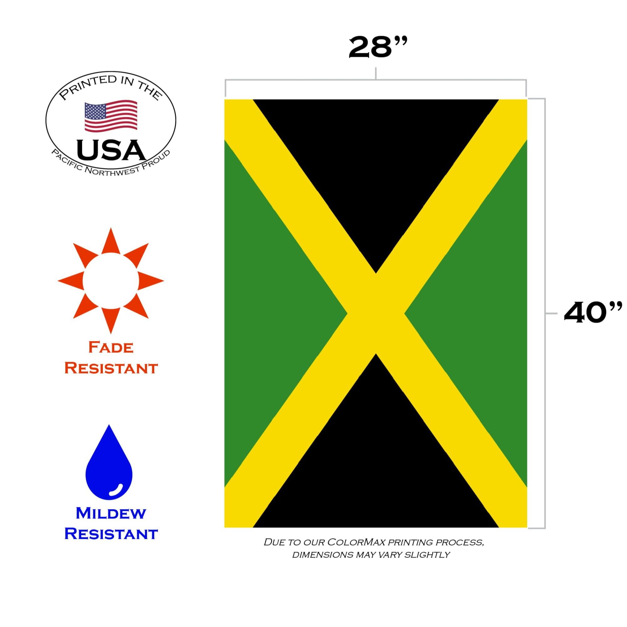 Toland Home Garden 1010643 Jamaica Flag 28x40 Inch - Premium Outdoor Decorative House Flag for Porch, Yard & Patriotic Displays