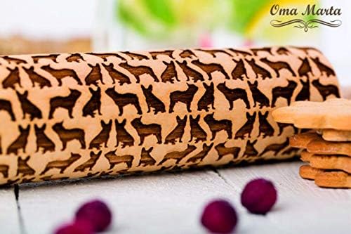 French Bulldog Engraved Rolling Pin - Embossed Dough Roller for Baking - Perfect Gift for French Bulldog Lovers & Pet Owners - Ideal for Cookies, Pastries & DIY Crafts - Great Mother's Day Gift for Baking Enthusiasts
