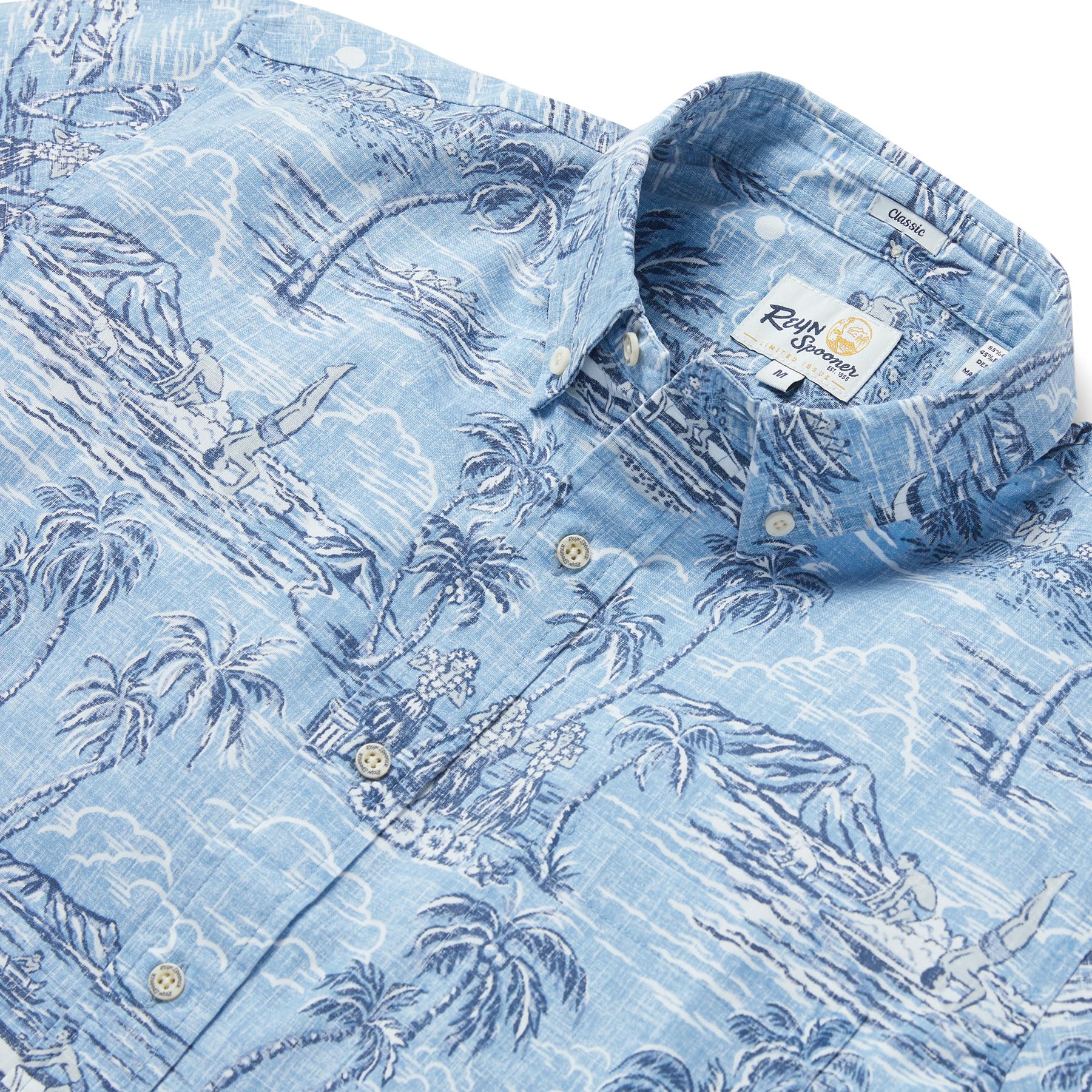 Reyn Spooner Men's Hawaiian Aloha Shirt - Short Sleeve Button Down Casual Shirt for Beach, Vacation & Summer Outfits